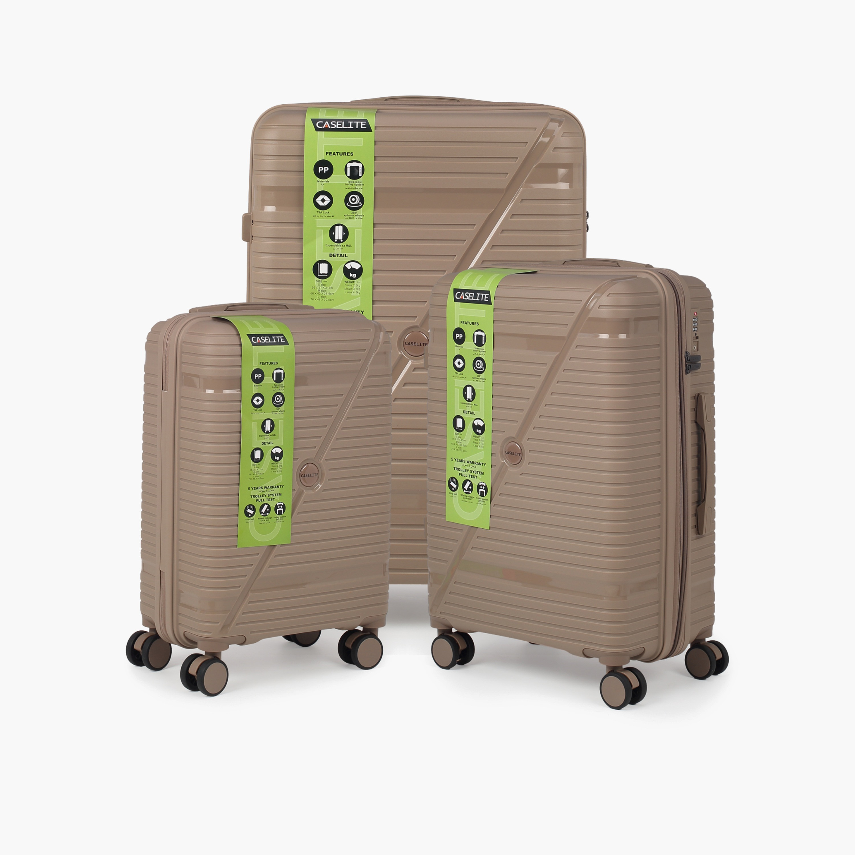 Caselite Textured Hardcase Luggage Trolley with Retractable Handle - 20 inches Check-In Bag-travel-luggagesandbags-luggage-image-6