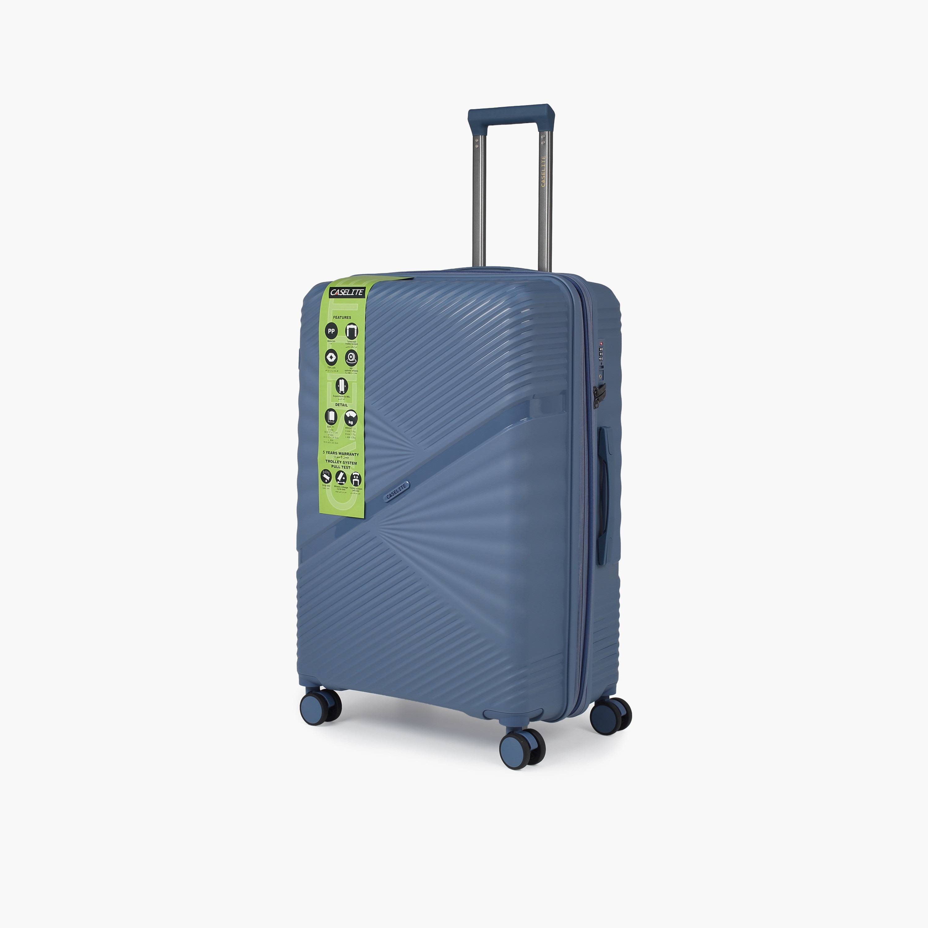 Caselite Textured Hardcase Luggage Trolley with Retractable Handle - 28 inches Check-In Bag-travel-luggagesandbags-luggage-image-12