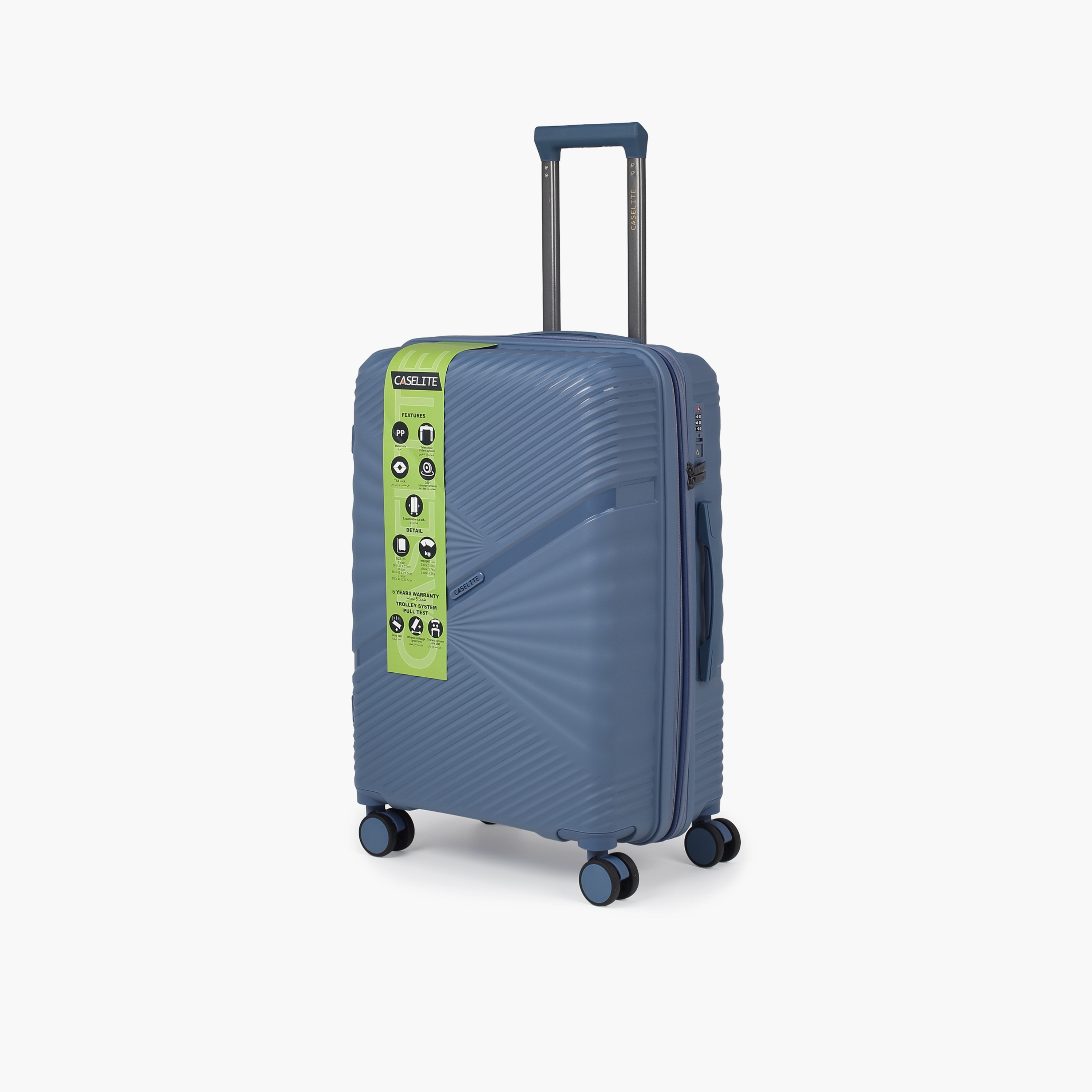 Caselite Textured Hardcase Luggage Trolley with Retractable Handle - 28 inches Check-In Bag-travel-luggagesandbags-luggage-image-13