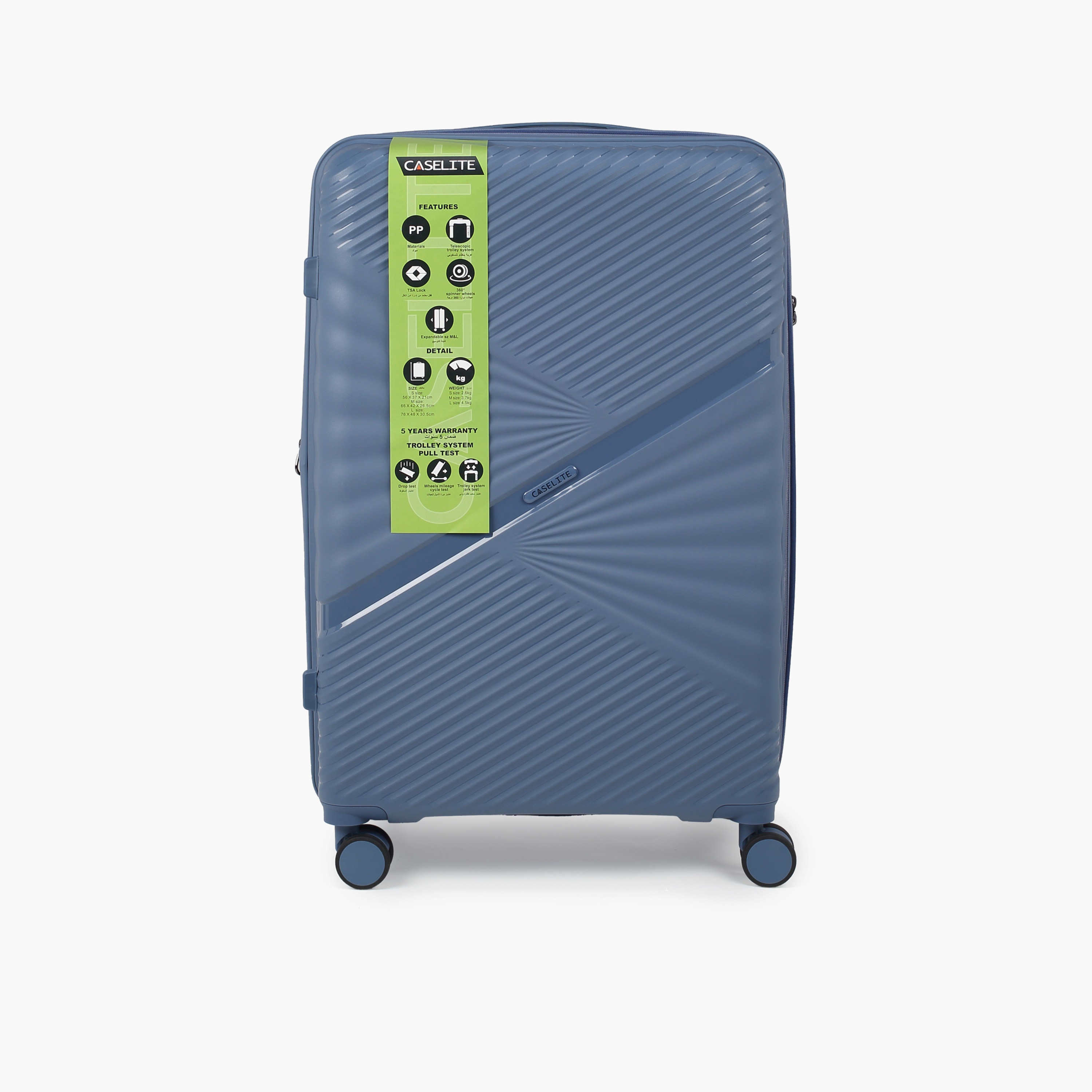 Caselite Textured Hardcase Luggage Trolley with Retractable Handle - 28 inches Check-In Bag-travel-luggagesandbags-luggage-image-3