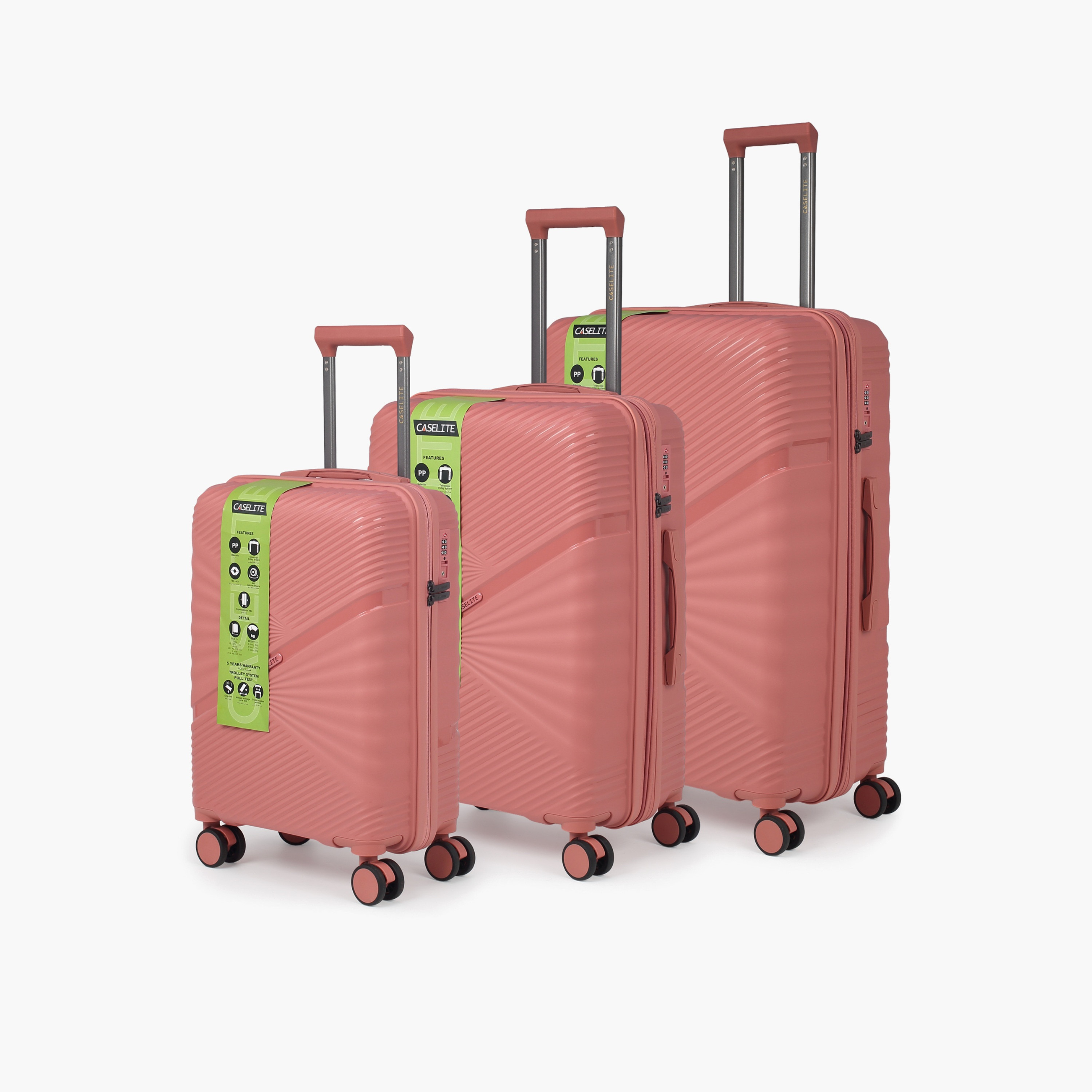 Caselite Textured Hardcase Luggage Trolley with Retractable Handle - 24 inches Check-In Bag-travel-luggagesandbags-luggage-image-1