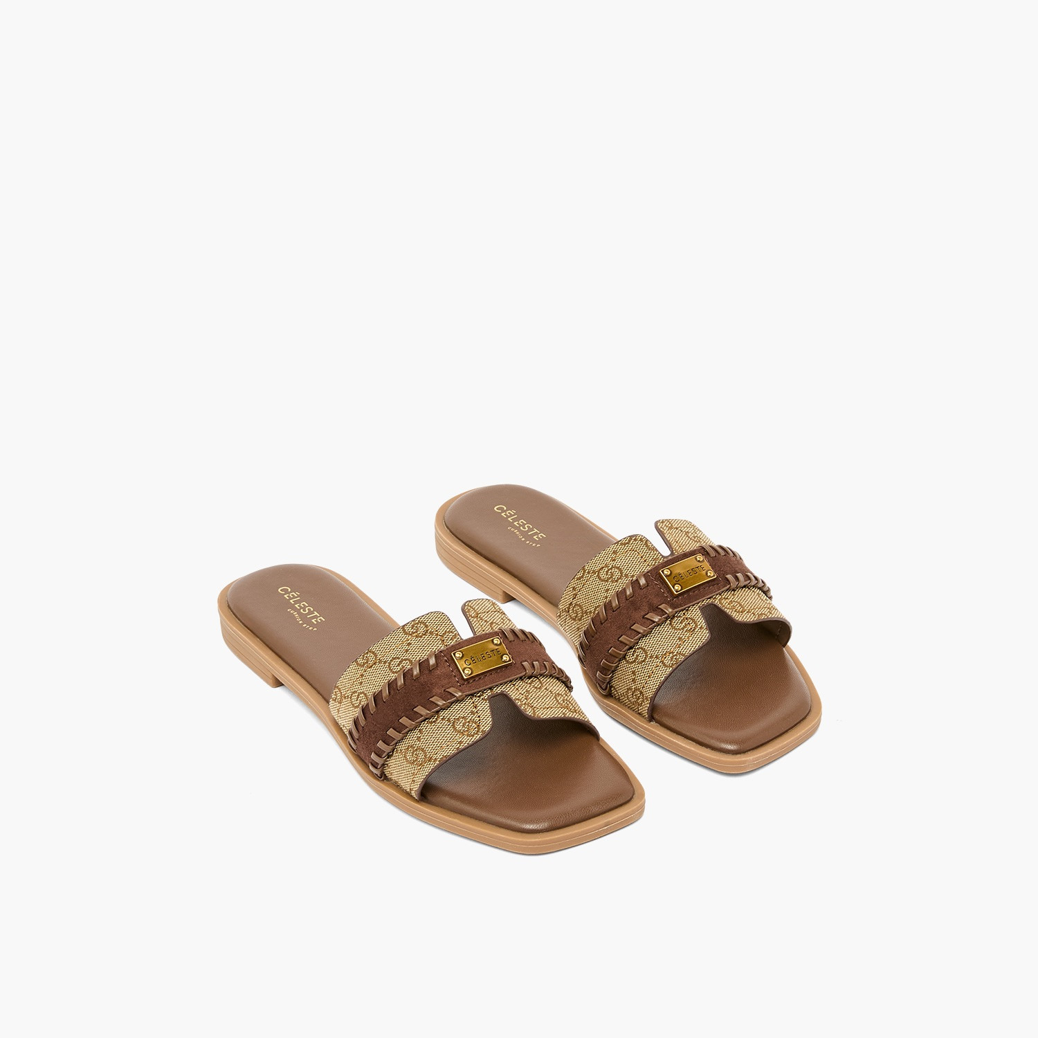 صندل بطبعات مونوجرام للنساء من سيليست-women-shoes-flats-sandals-image-1