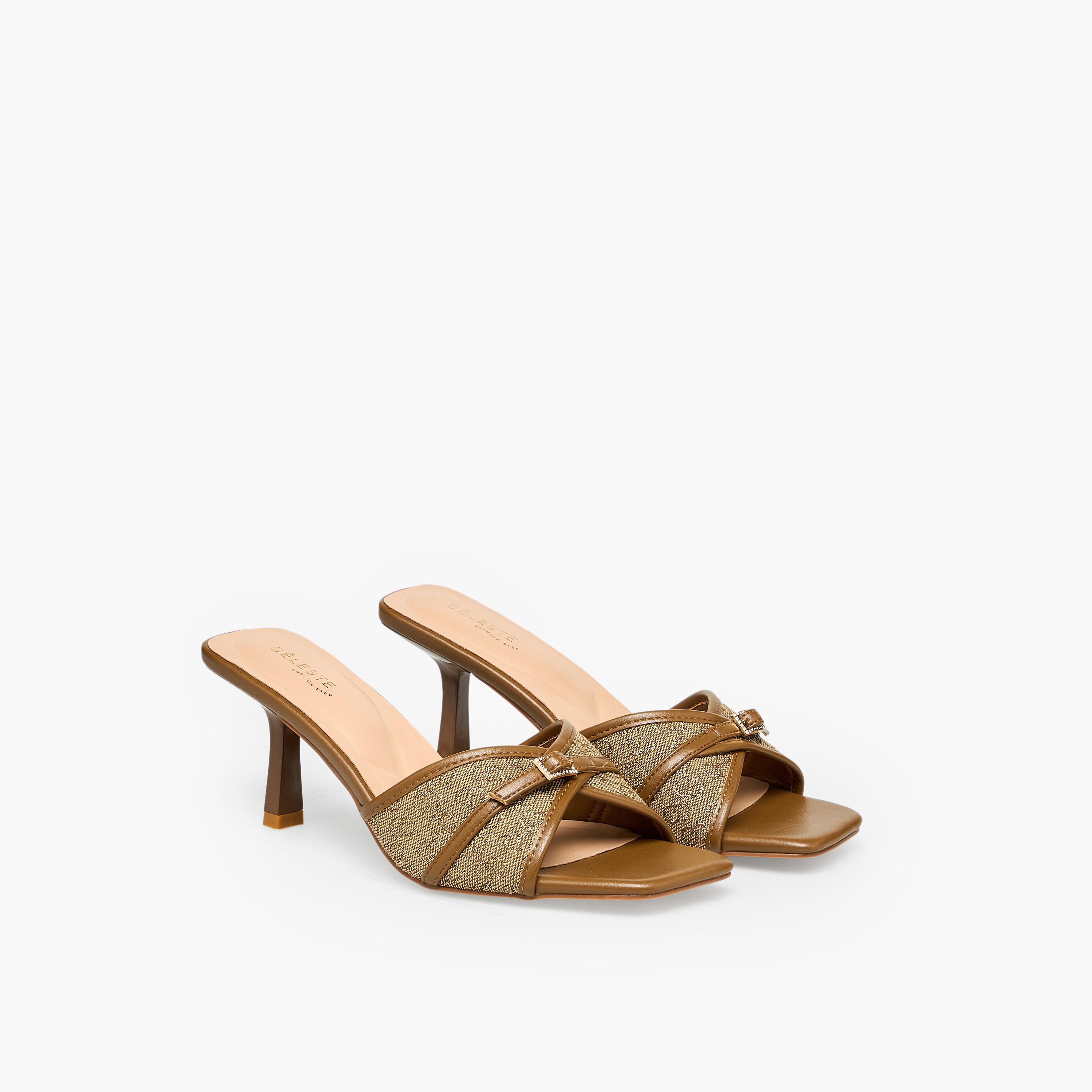 Celeste Women Textured Kitten Heel Sandals-women-shoes-sandals-heeled-image-1
