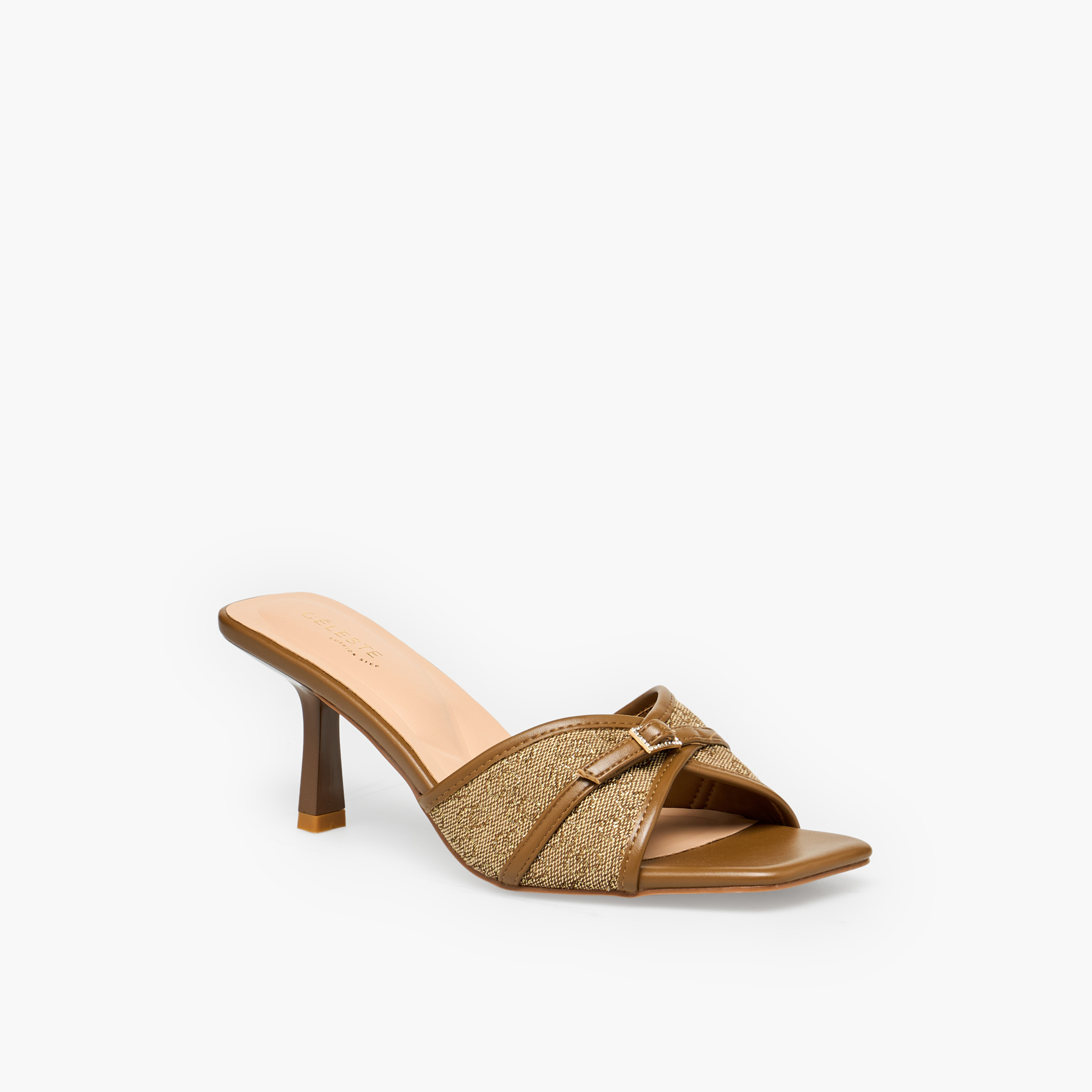 Celeste Women Textured Kitten Heel Sandals-women-shoes-sandals-heeled-image-2