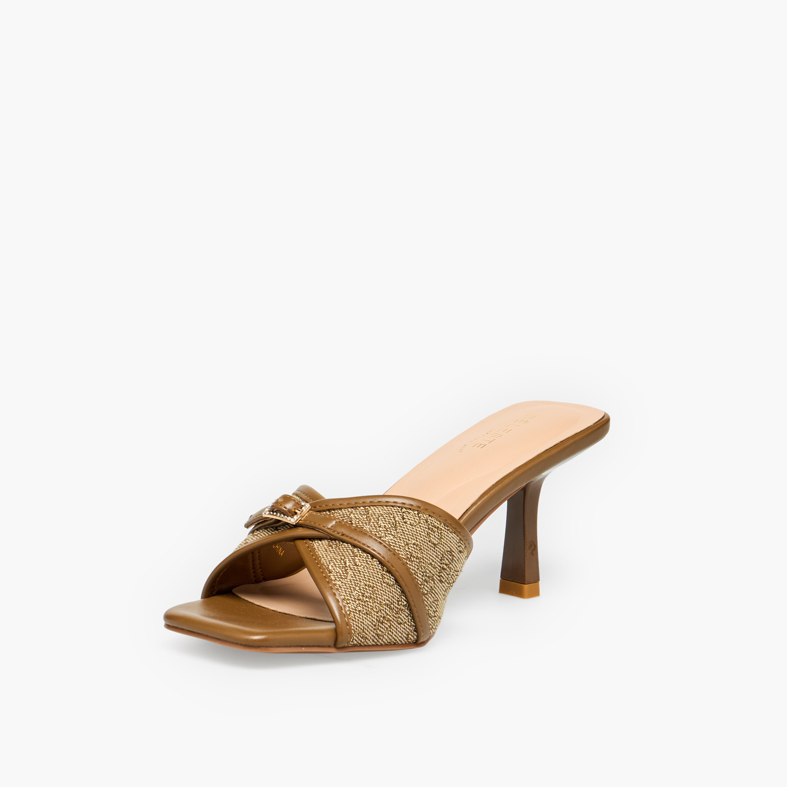 Celeste Women Textured Kitten Heel Sandals-women-shoes-sandals-heeled-image-4