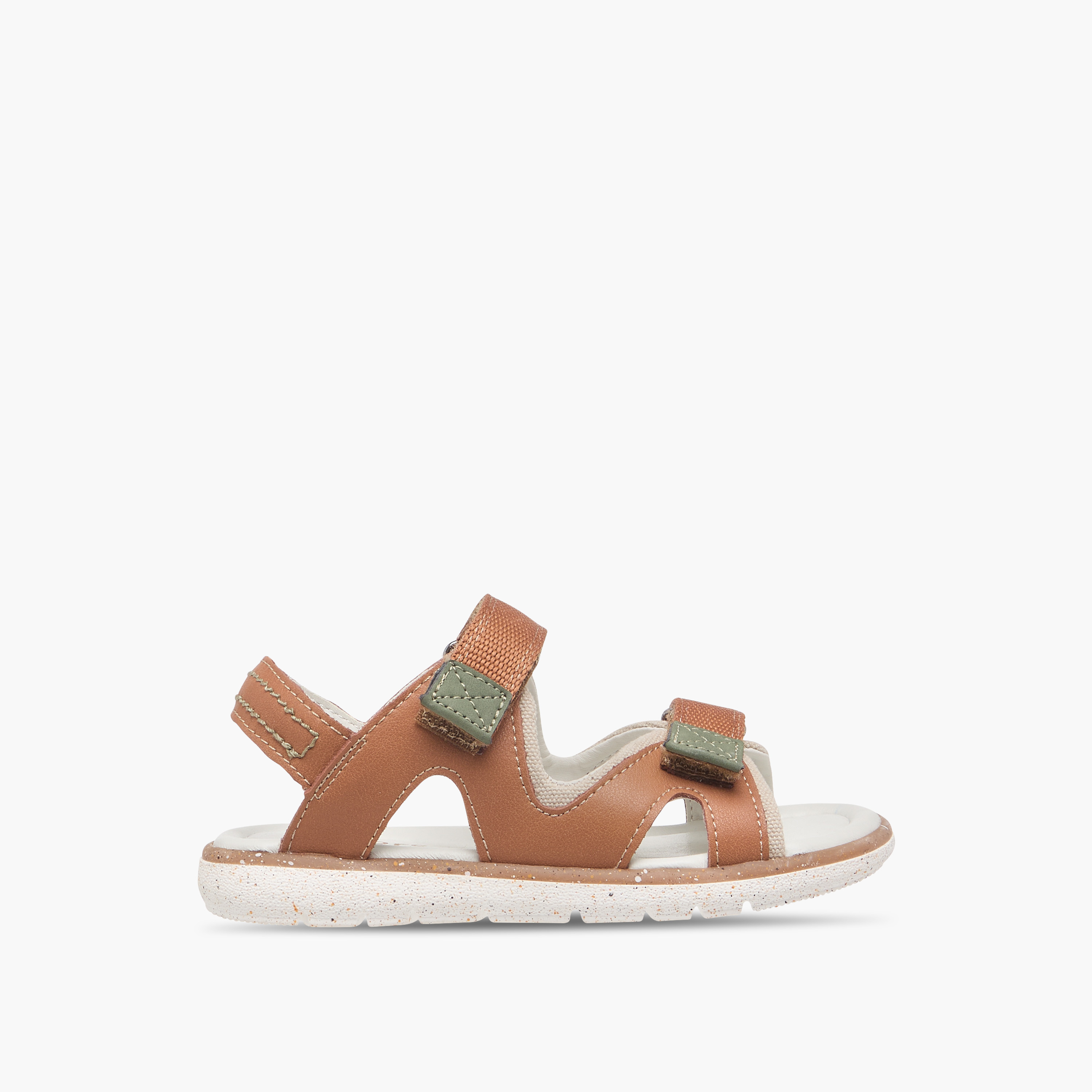 Juniors Textured Sandals with Hook and Loop Closure-boys-shoes-sandals-image-2
