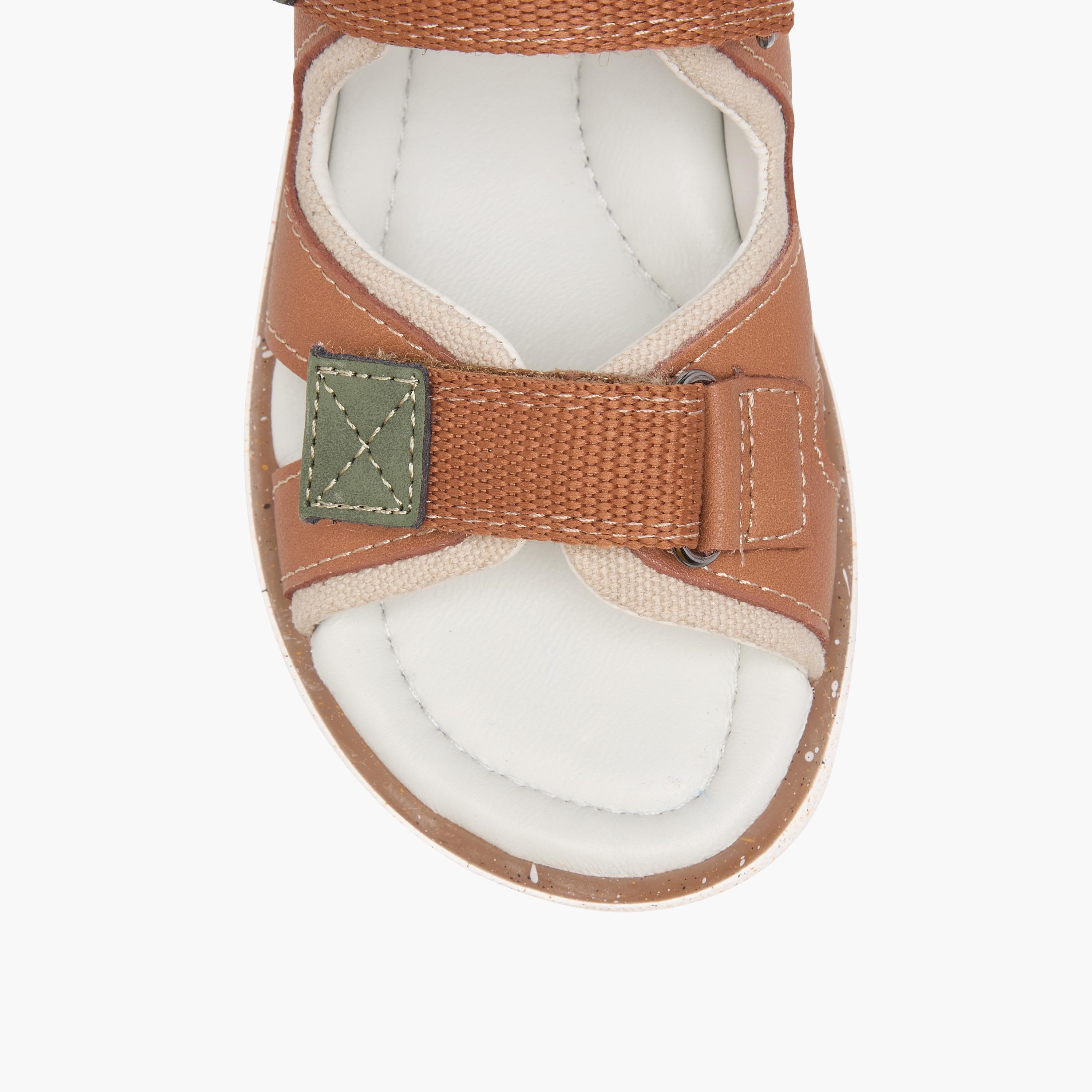 Juniors Textured Sandals with Hook and Loop Closure-boys-shoes-sandals-image-3