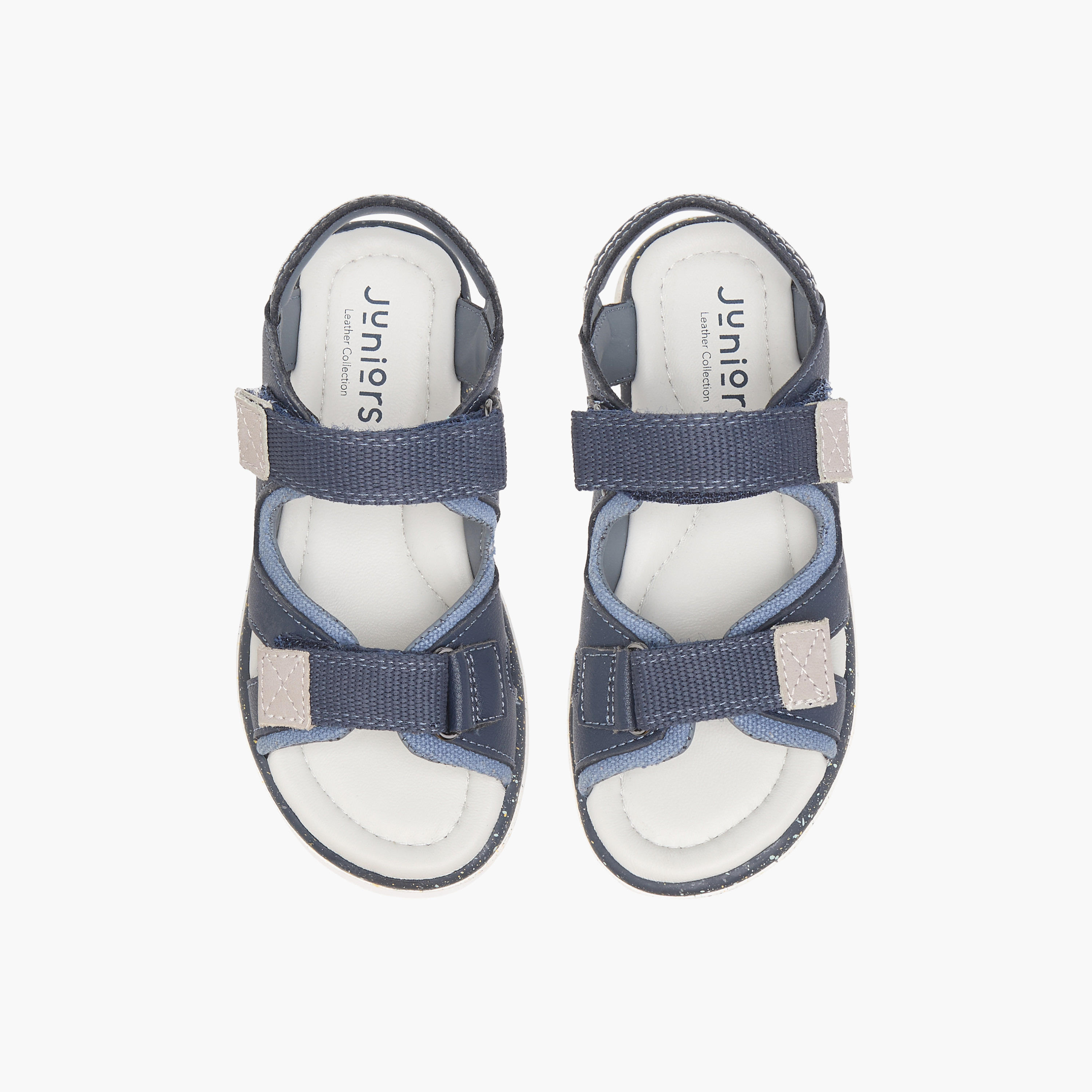 Juniors Textured Sandals with Hook and Loop Closure-boys-shoes-sandals-image-1
