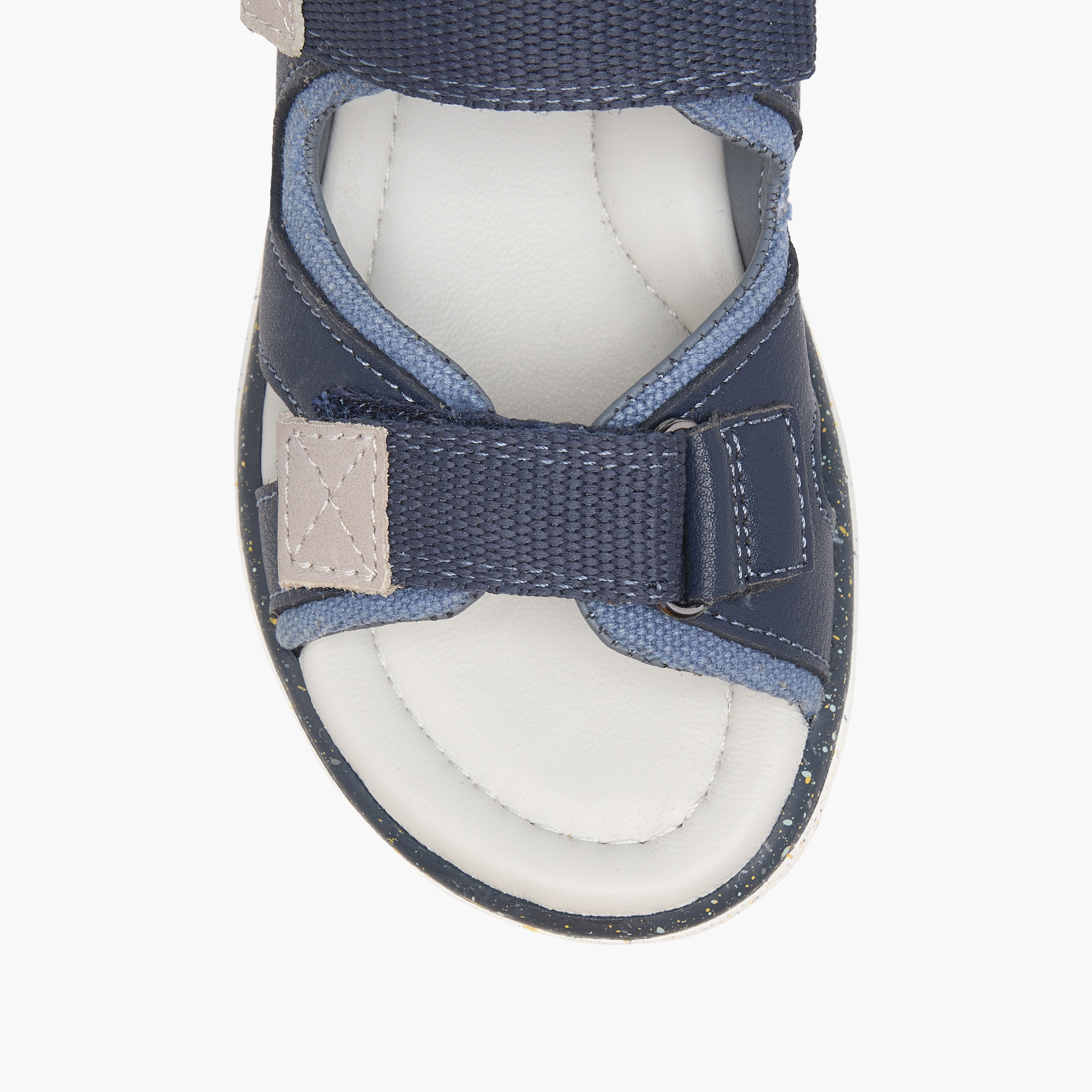Juniors Textured Sandals with Hook and Loop Closure-boys-shoes-sandals-image-3