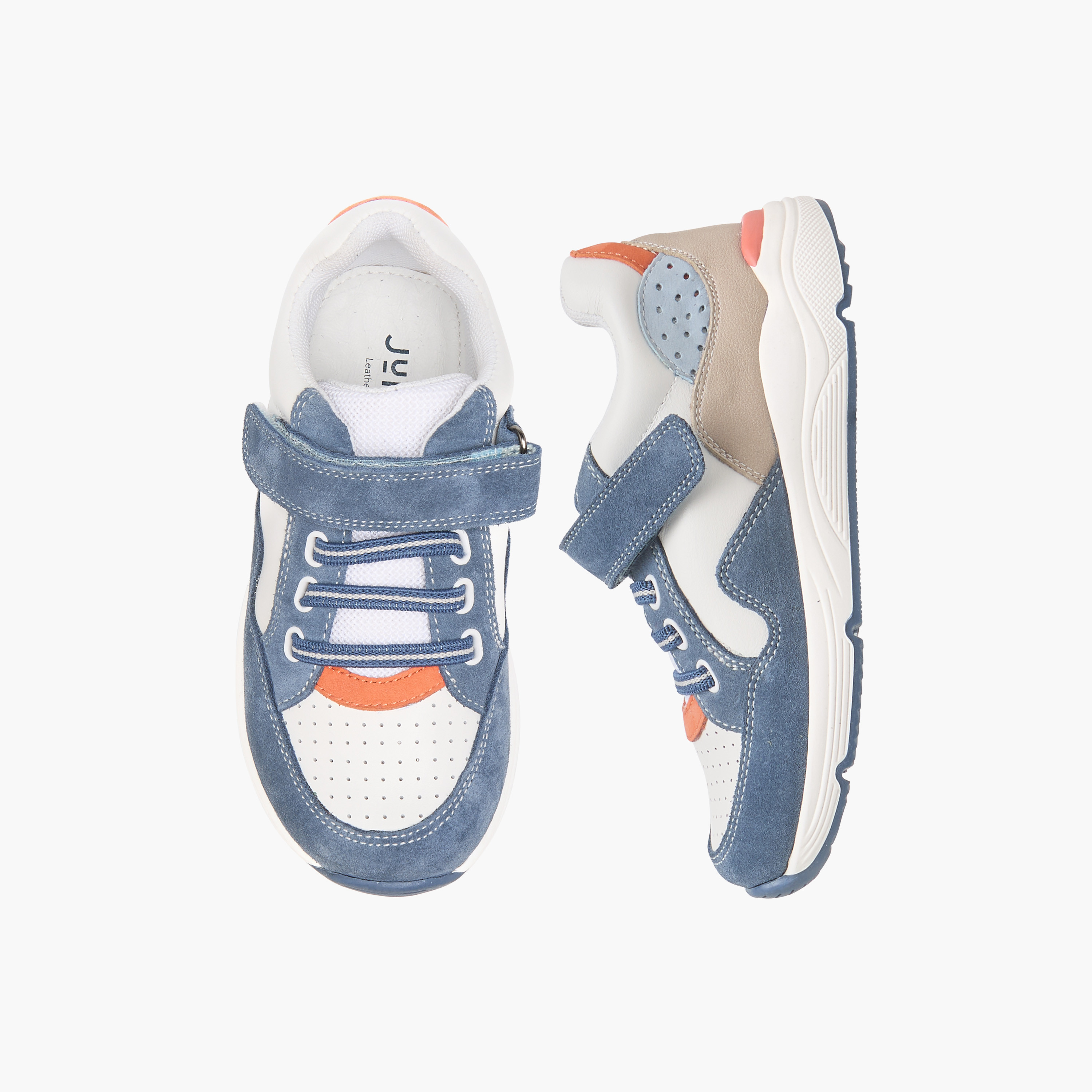 Juniors Panelled Sneakers with Hook and Loop Closure-boys-shoes-sneakers-image-1