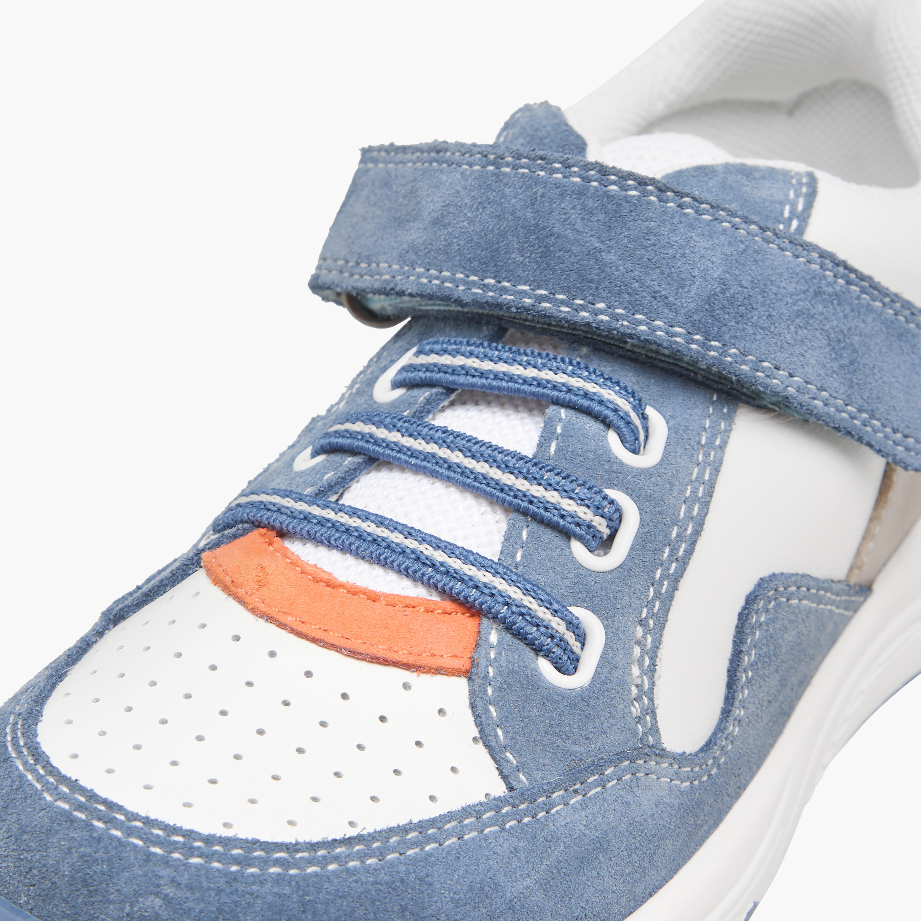 Juniors Panelled Sneakers with Hook and Loop Closure-boys-shoes-sneakers-image-4