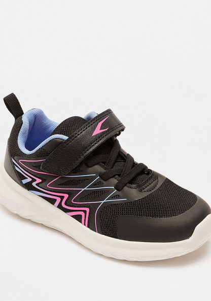 Dash Printed Sneakers with Hook and Loop Closure