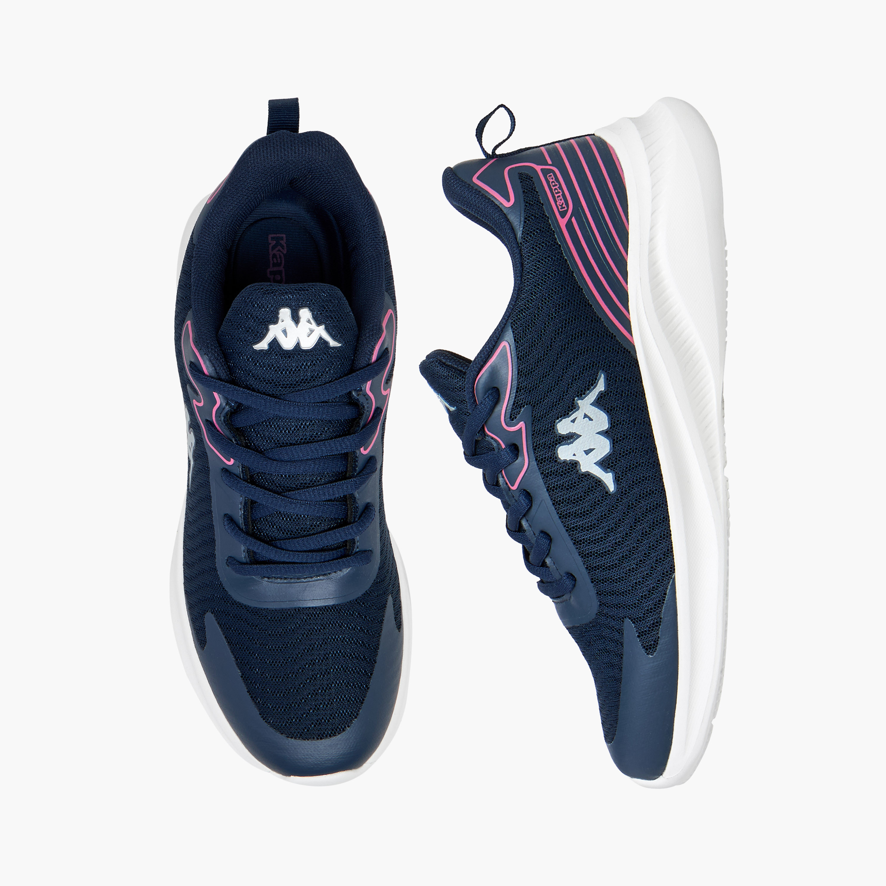 Kappa Women's Logo Accent Lace-Up Sports Shoes with Pull Tab-women-shoes-sneakers-image-1