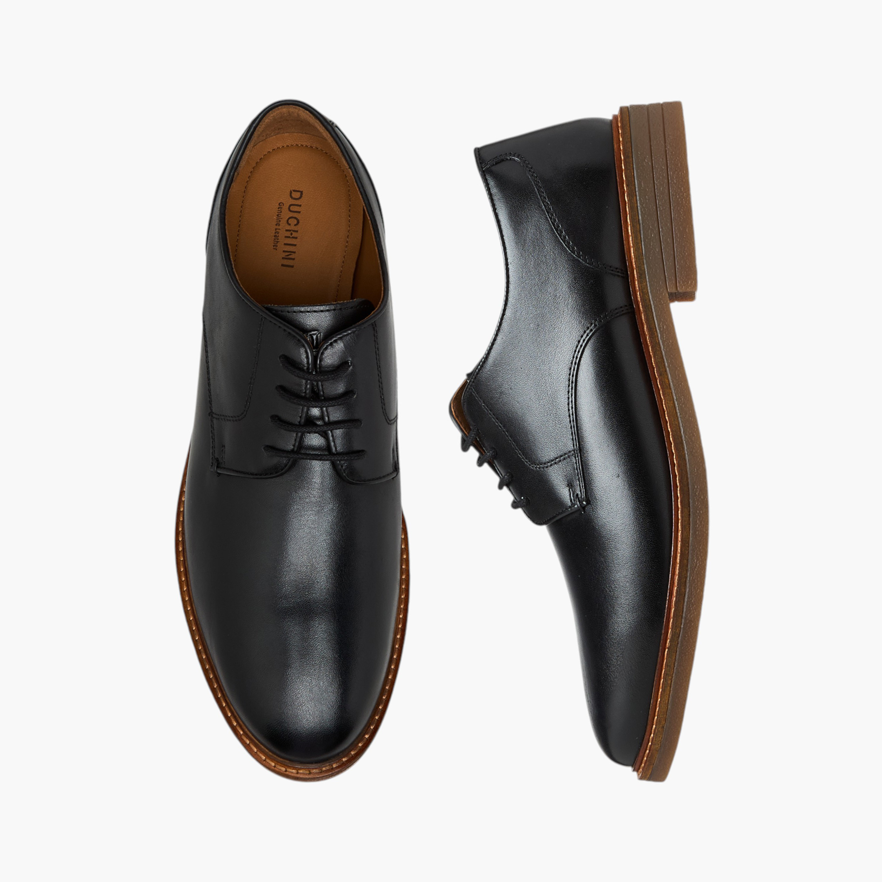 Duchini Men Solid Lace-Up Leather Derby Shoes-men-shoes-formalshoes-image-1
