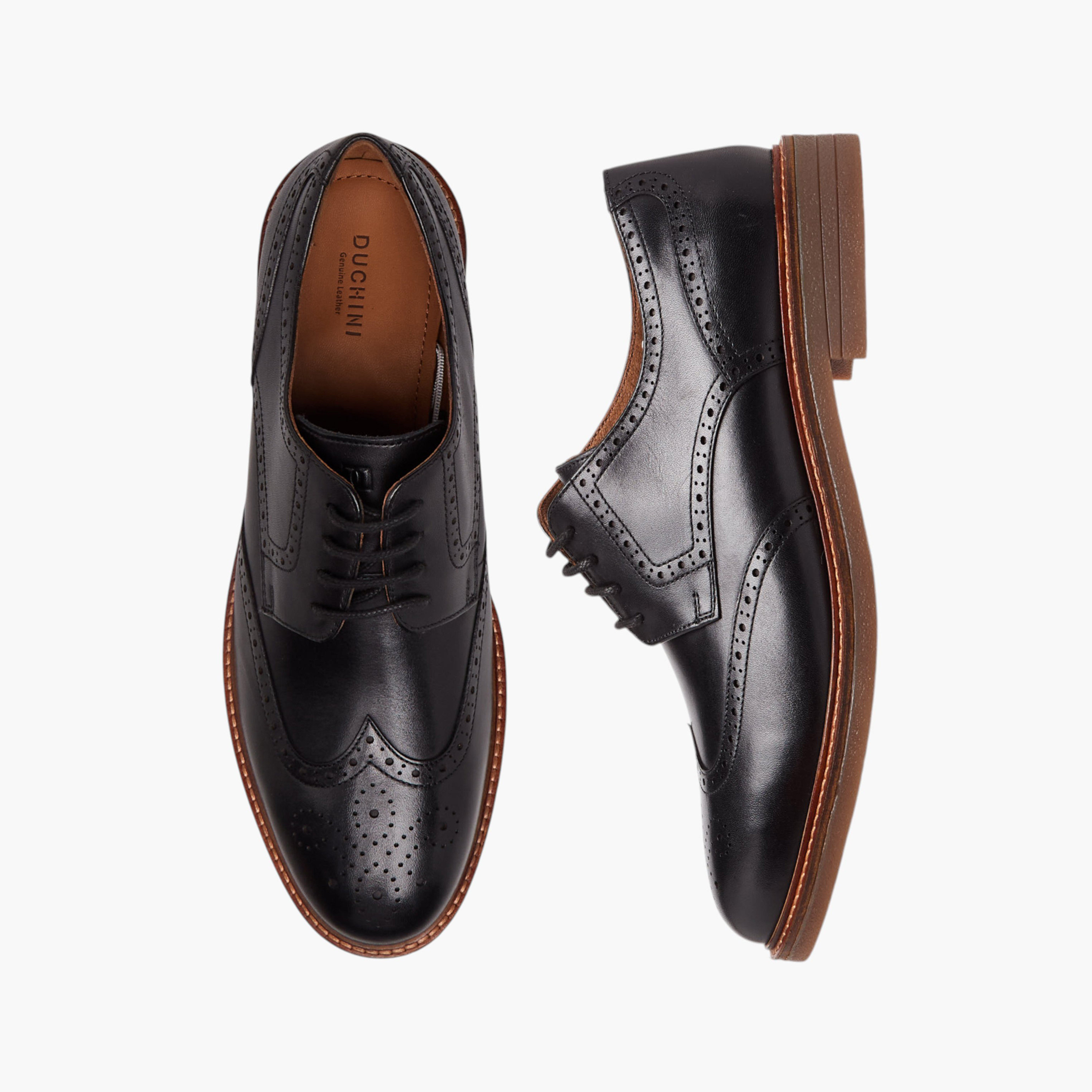 Duchini Men Lace-Up Leather Derby Shoes-men-shoes-formalshoes-image-1