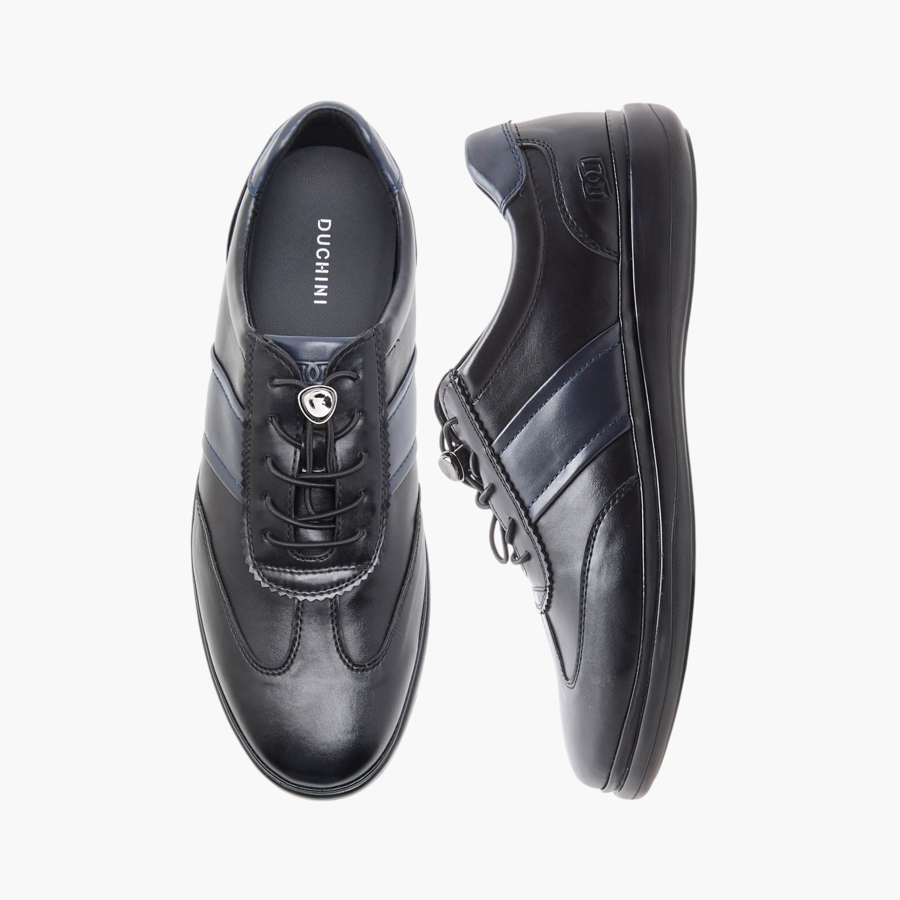 Duchini Men's Panelled Sneakers with No-Tie Laces-men-shoes-sneakers-image-1