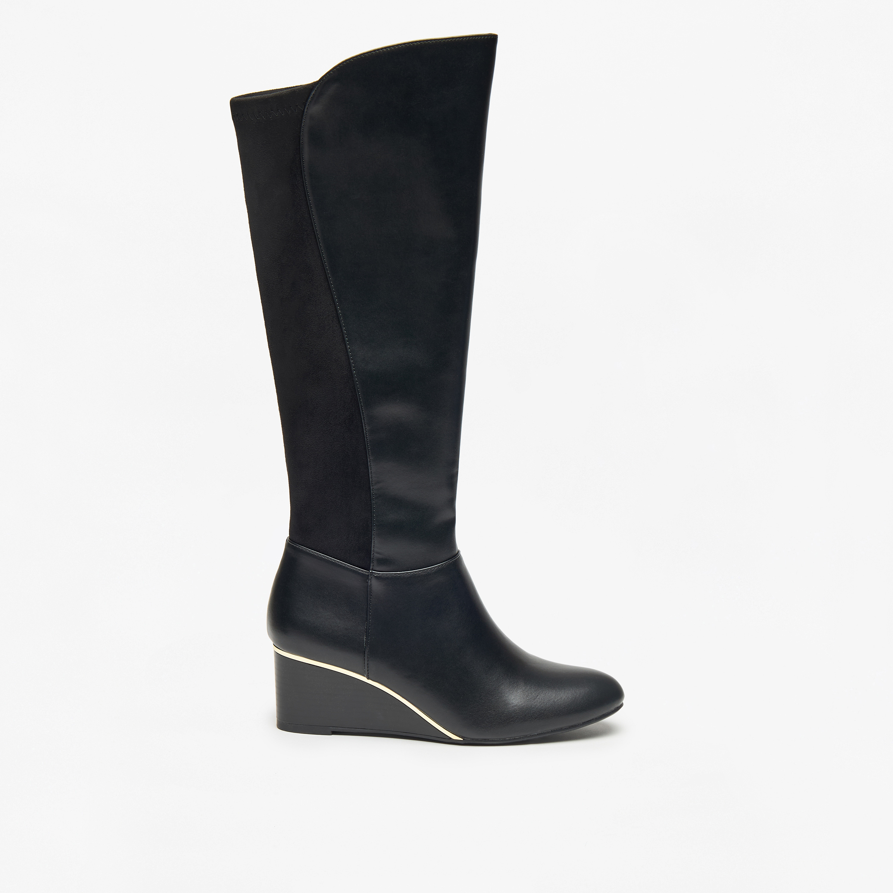 بوت سادة برقبة طويلة وسحاب إغلاق للنساء من سيليست-women-shoes-boots-image-1