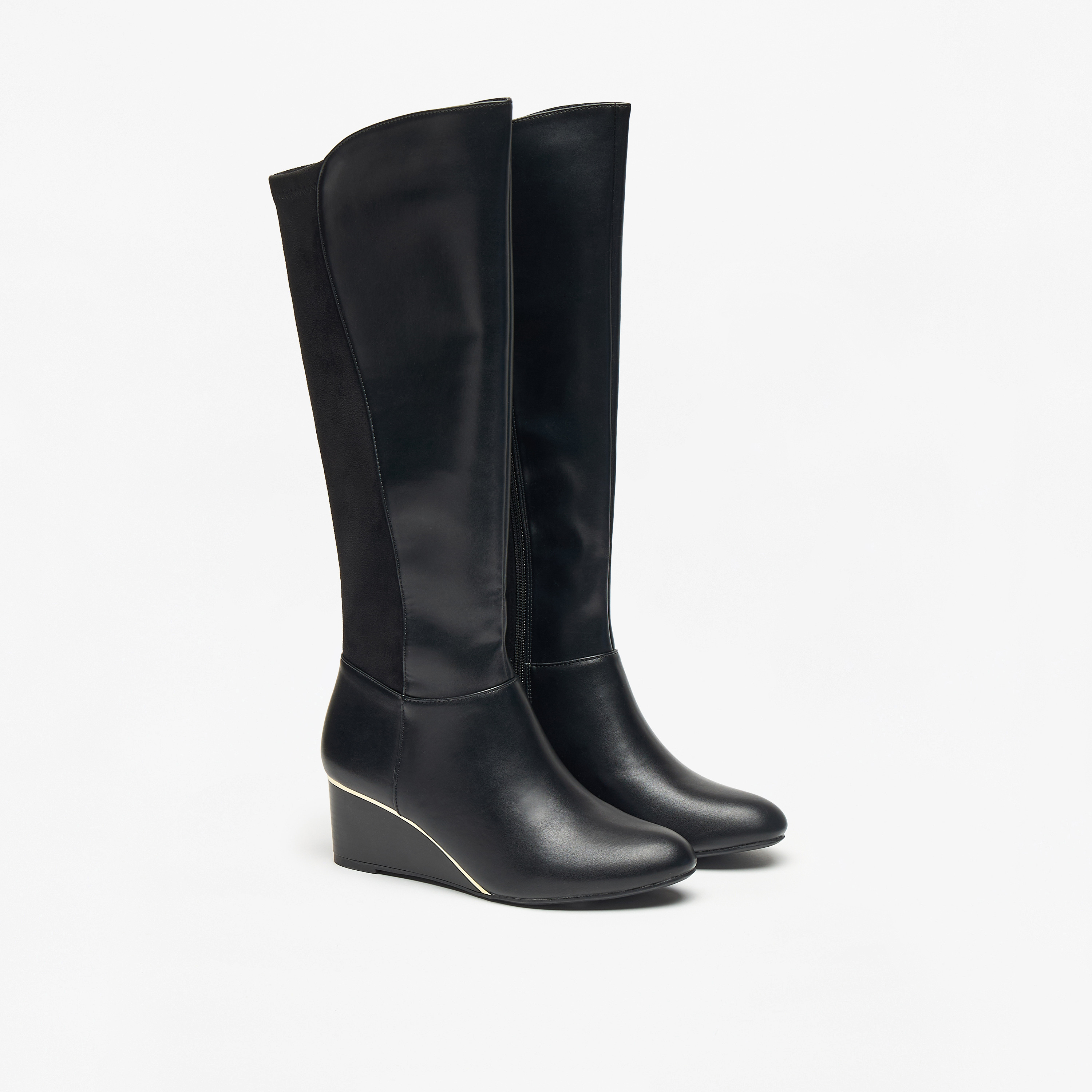 Celeste Women's Solid High Shaft Boots with Zip Closure-women-shoes-boots-image-4