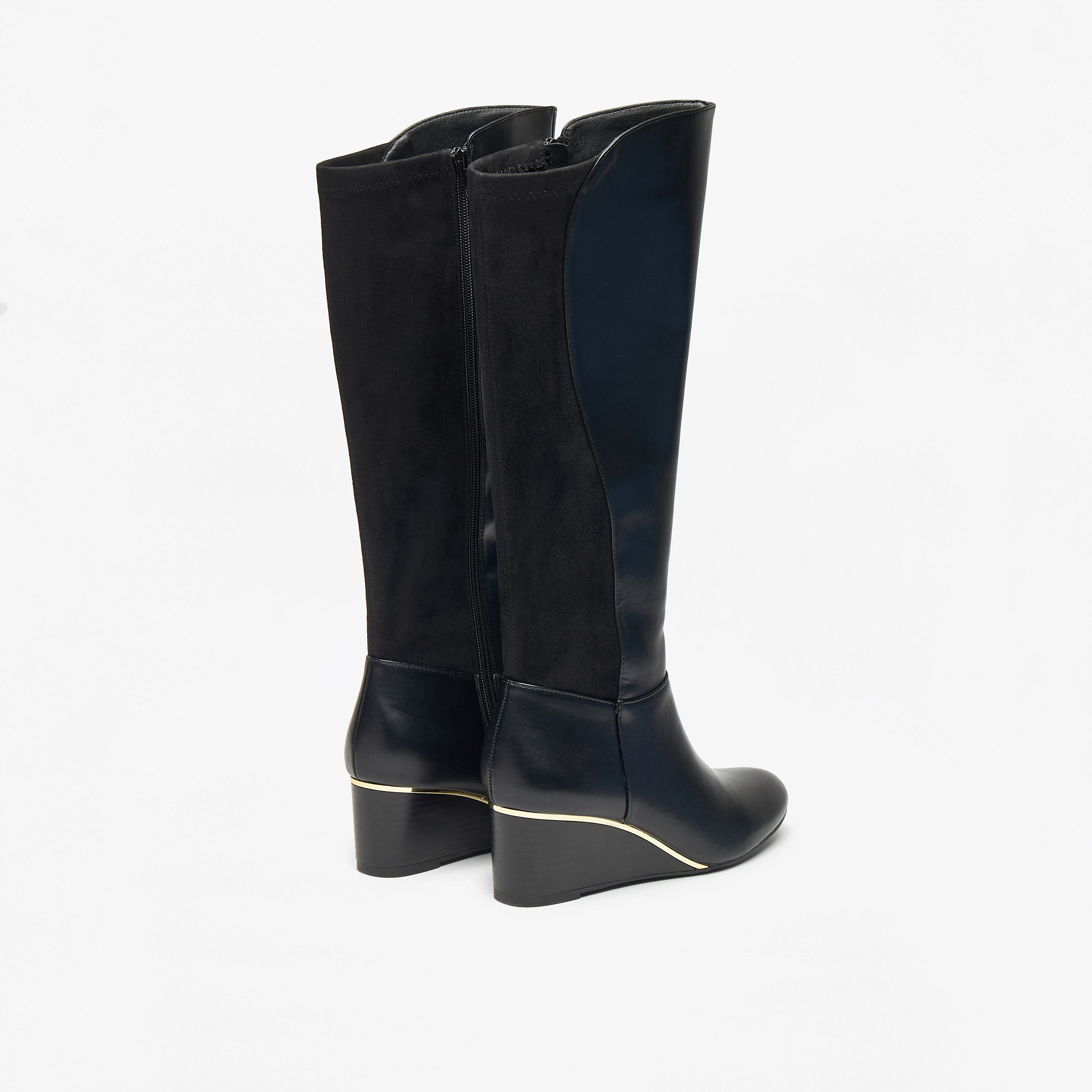 Celeste Women's Solid High Shaft Boots with Zip Closure-women-shoes-boots-image-5