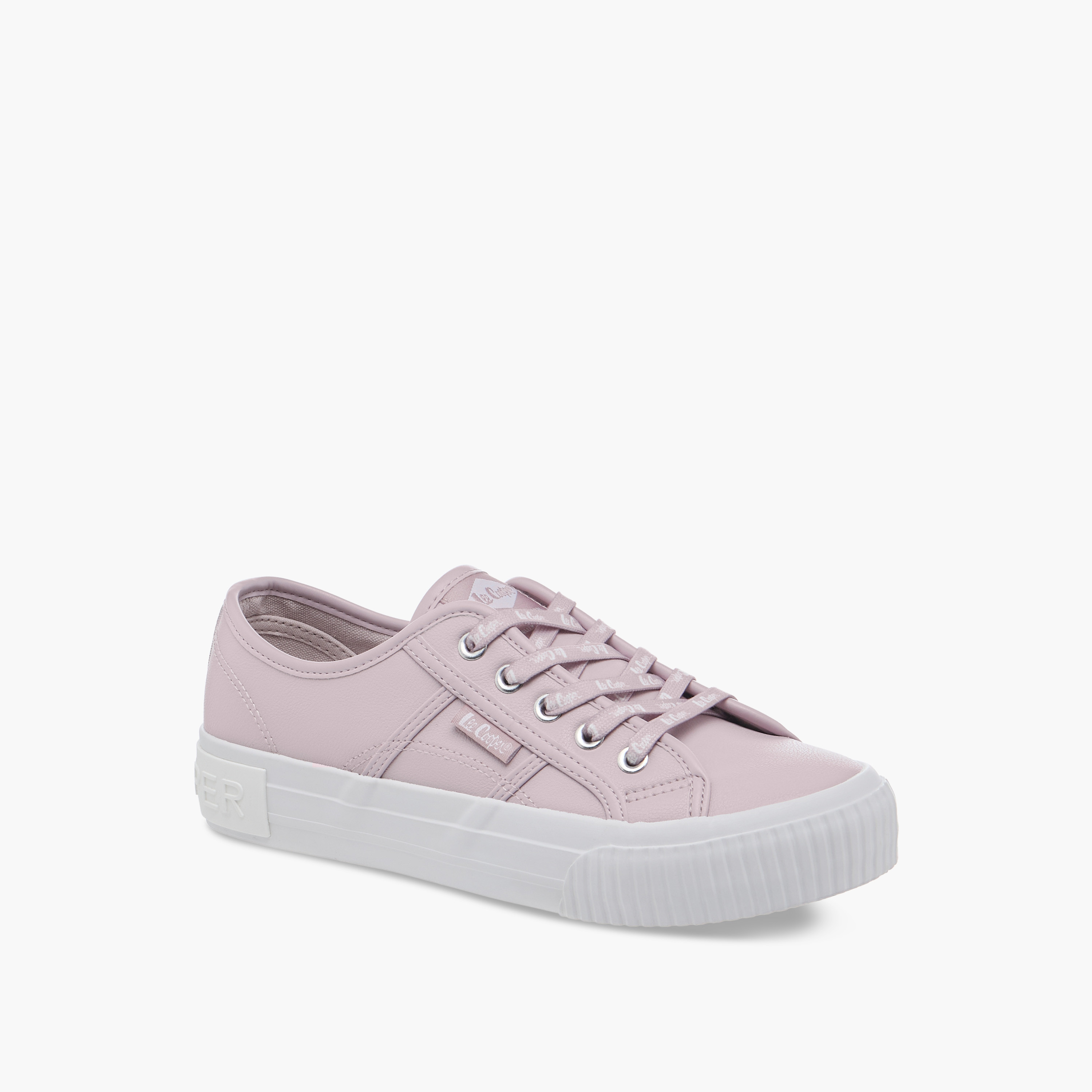 حذاء سنيكرز بنقوش شعار ورباط إغلاق للنساء من لي كوبر-women-shoes-sneakers-image-2