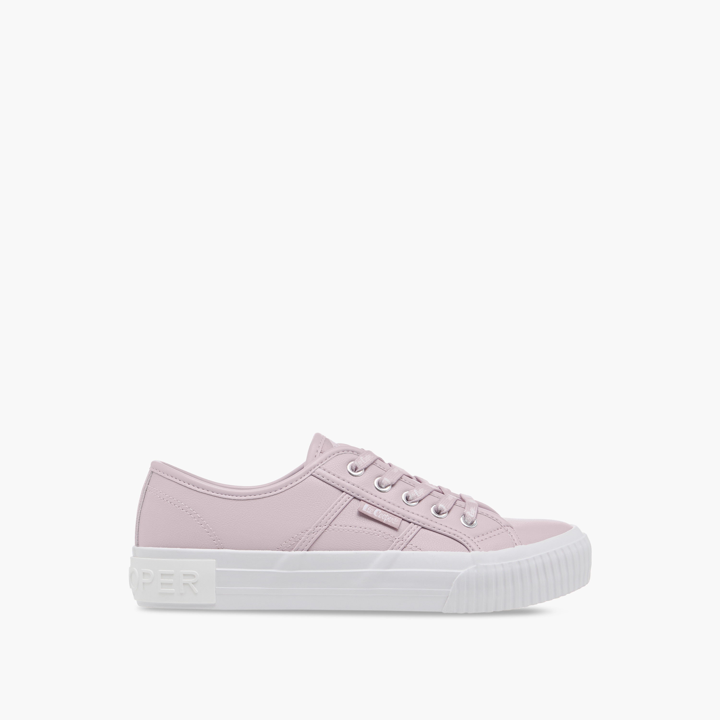 حذاء سنيكرز بنقوش شعار ورباط إغلاق للنساء من لي كوبر-women-shoes-sneakers-image-3