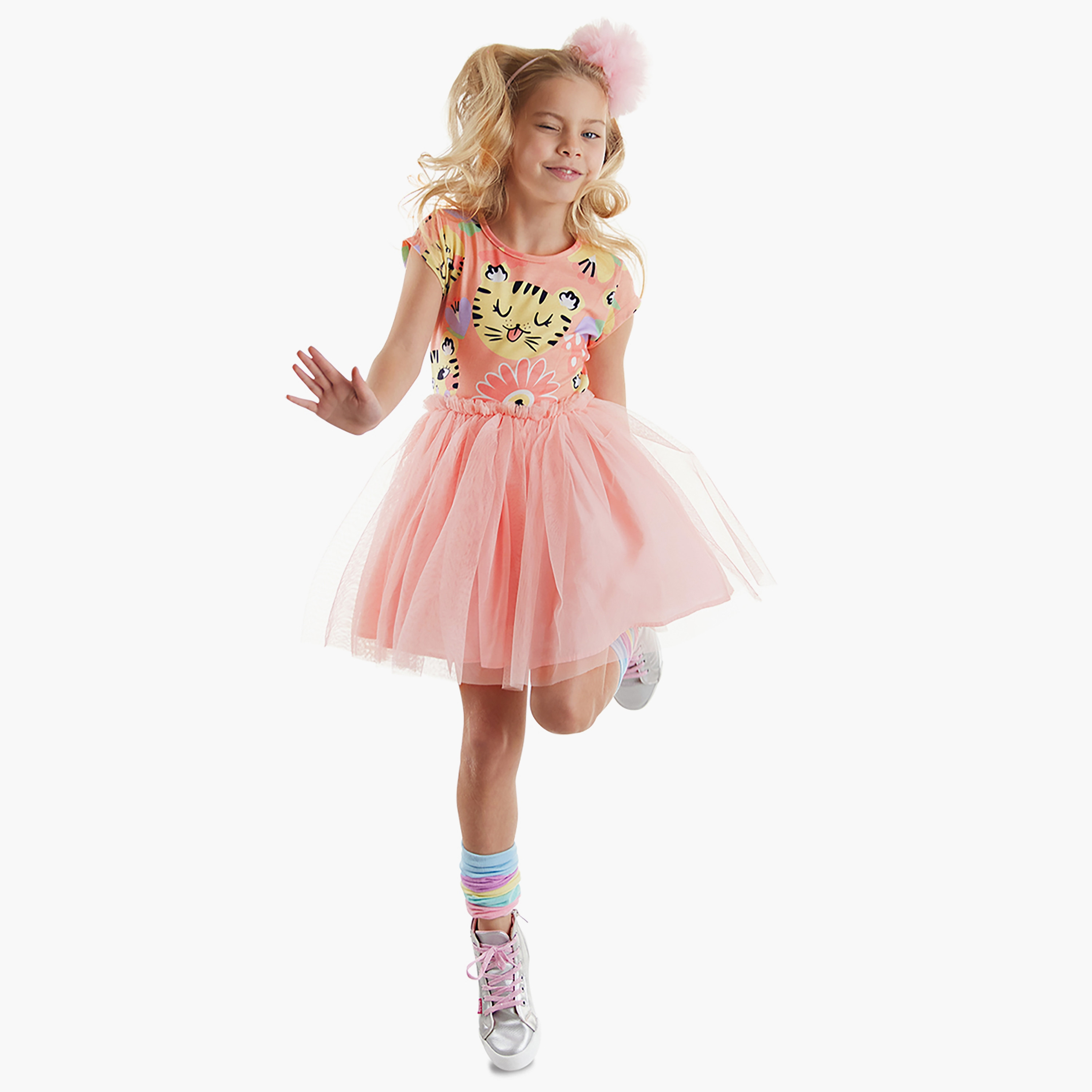 فستان بأكمام قصيرة مطبوع من دينوكيدز-girls-clothing-dressesandjumpsuits-image-1