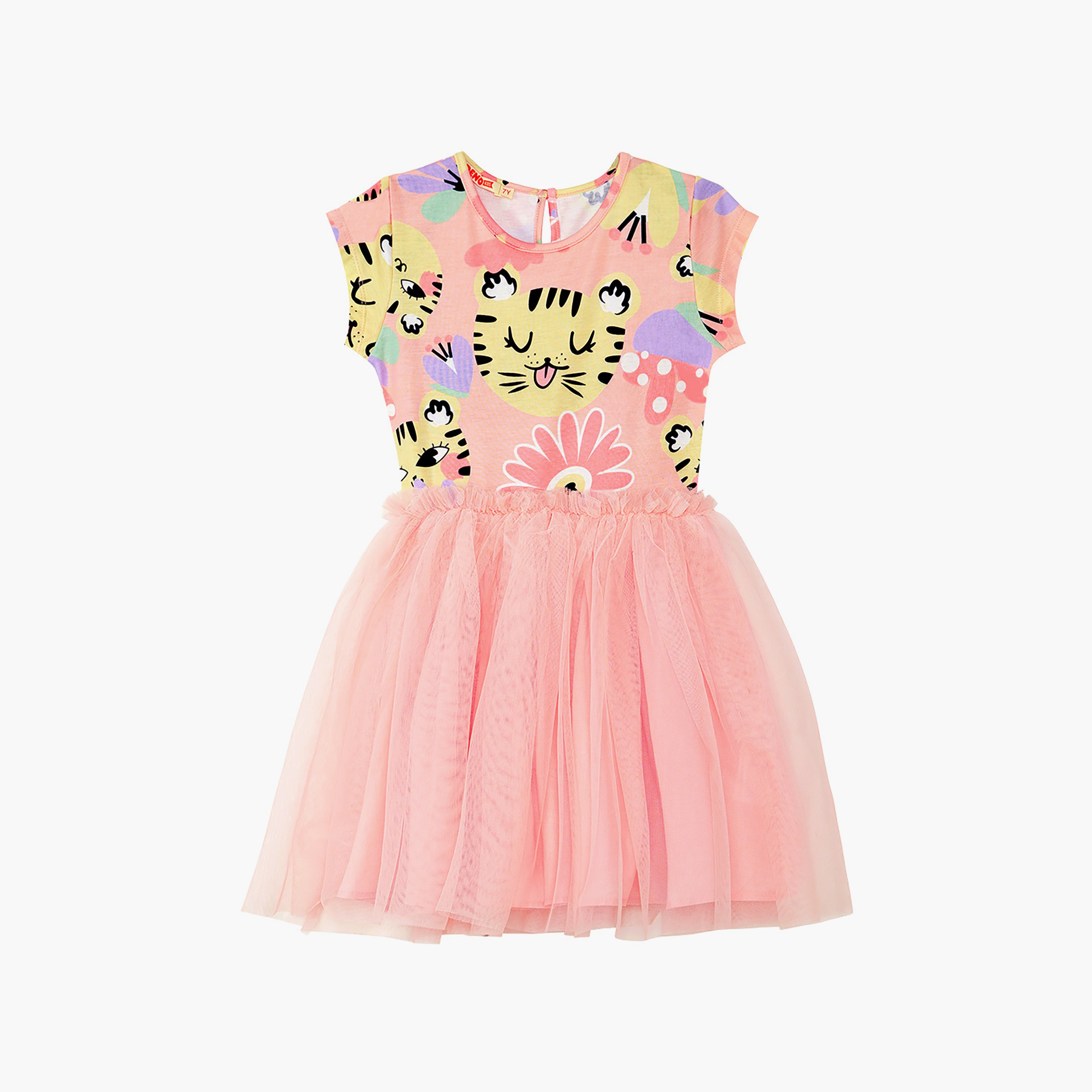 Denokids Printed Short Sleeves Dress-girls-clothing-dressesandjumpsuits-image-3