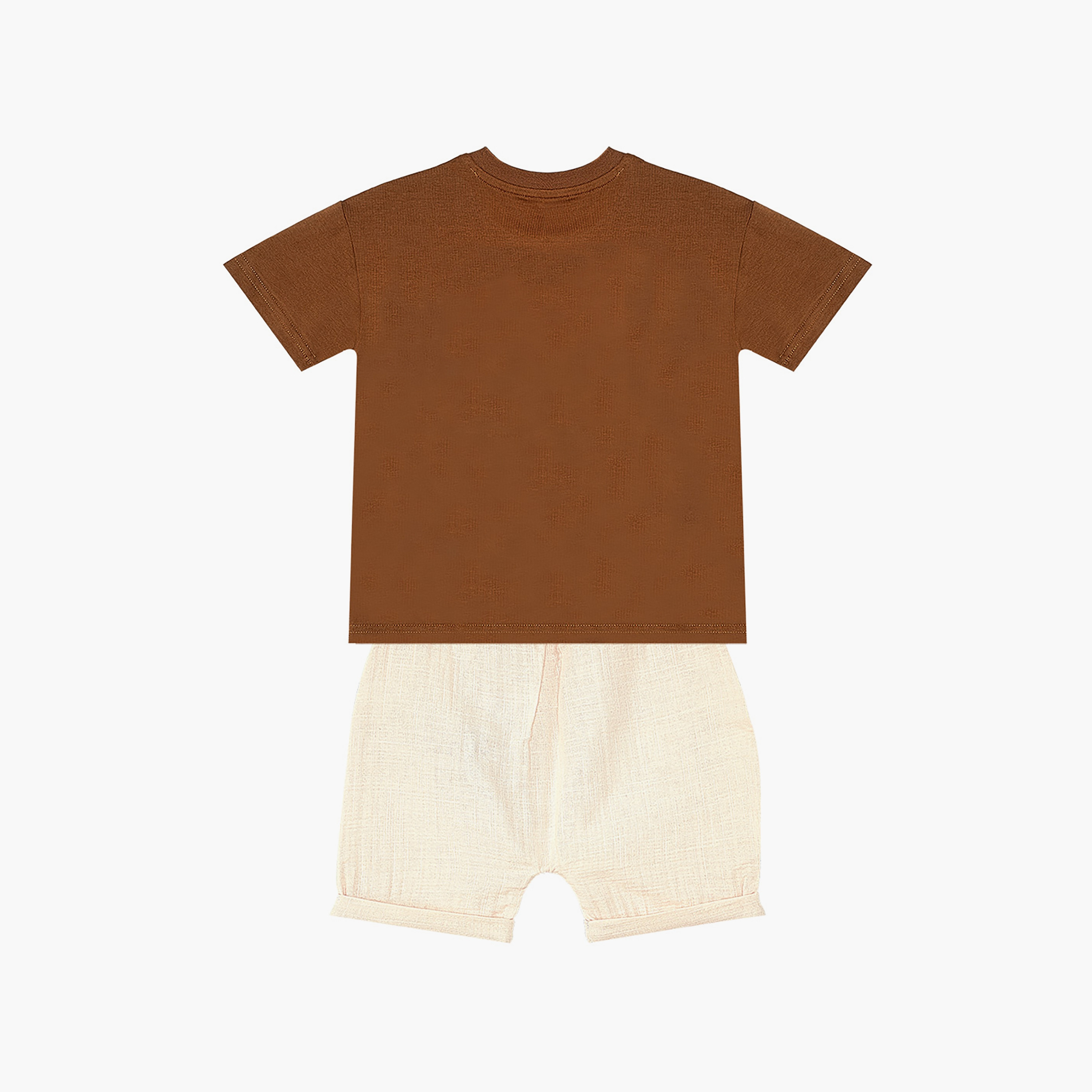 تي شيرت بأكمام قصيرة وطبعة كامب موسلين مع كابيري من دينوكيدز-baby-boys-clothing-setsandcoords-image-4