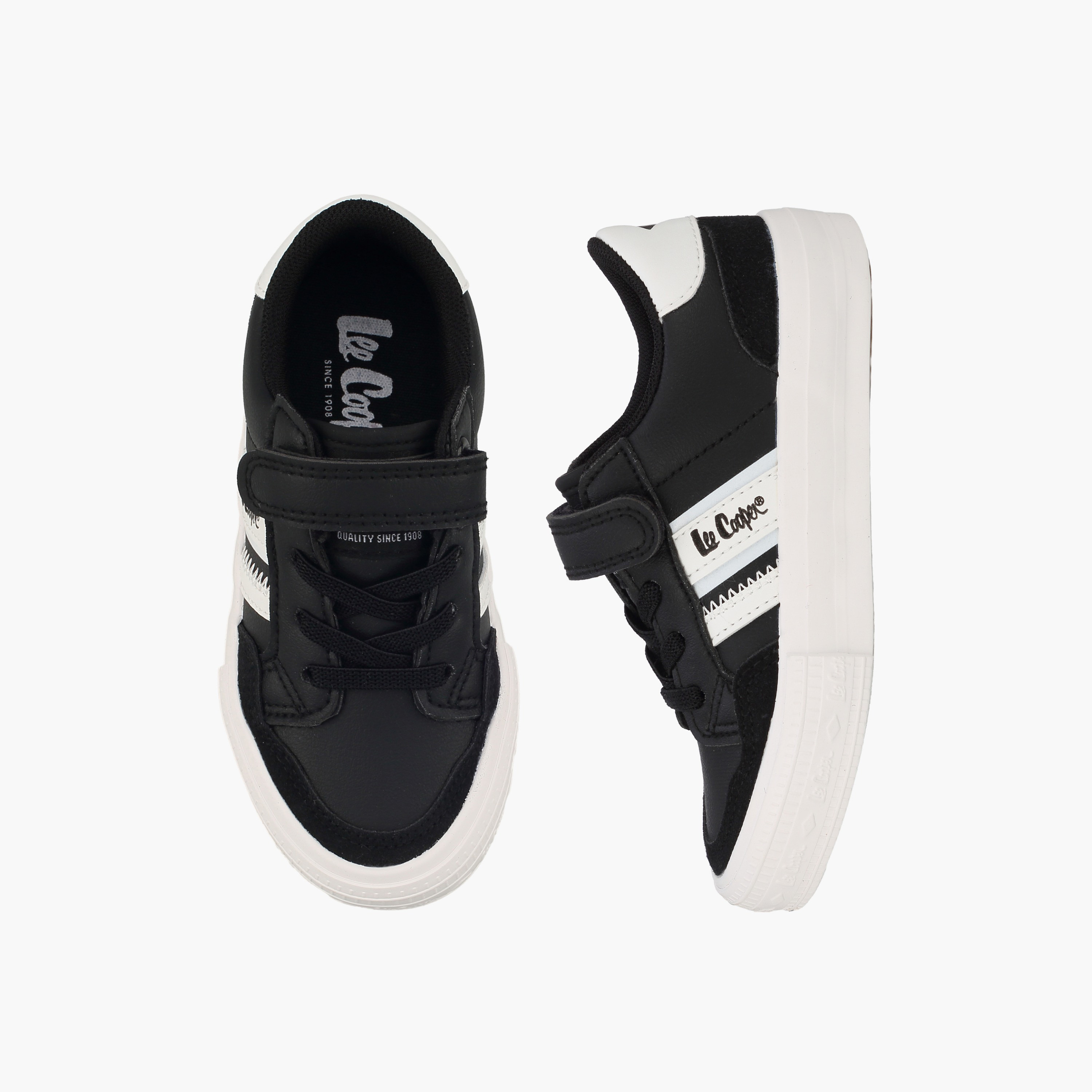 حذاء سنيكرز للأولاد بطبعة شعار بكاحل ورباط إغلاق من لي كوبر-boys-shoes-sneakers-image-1