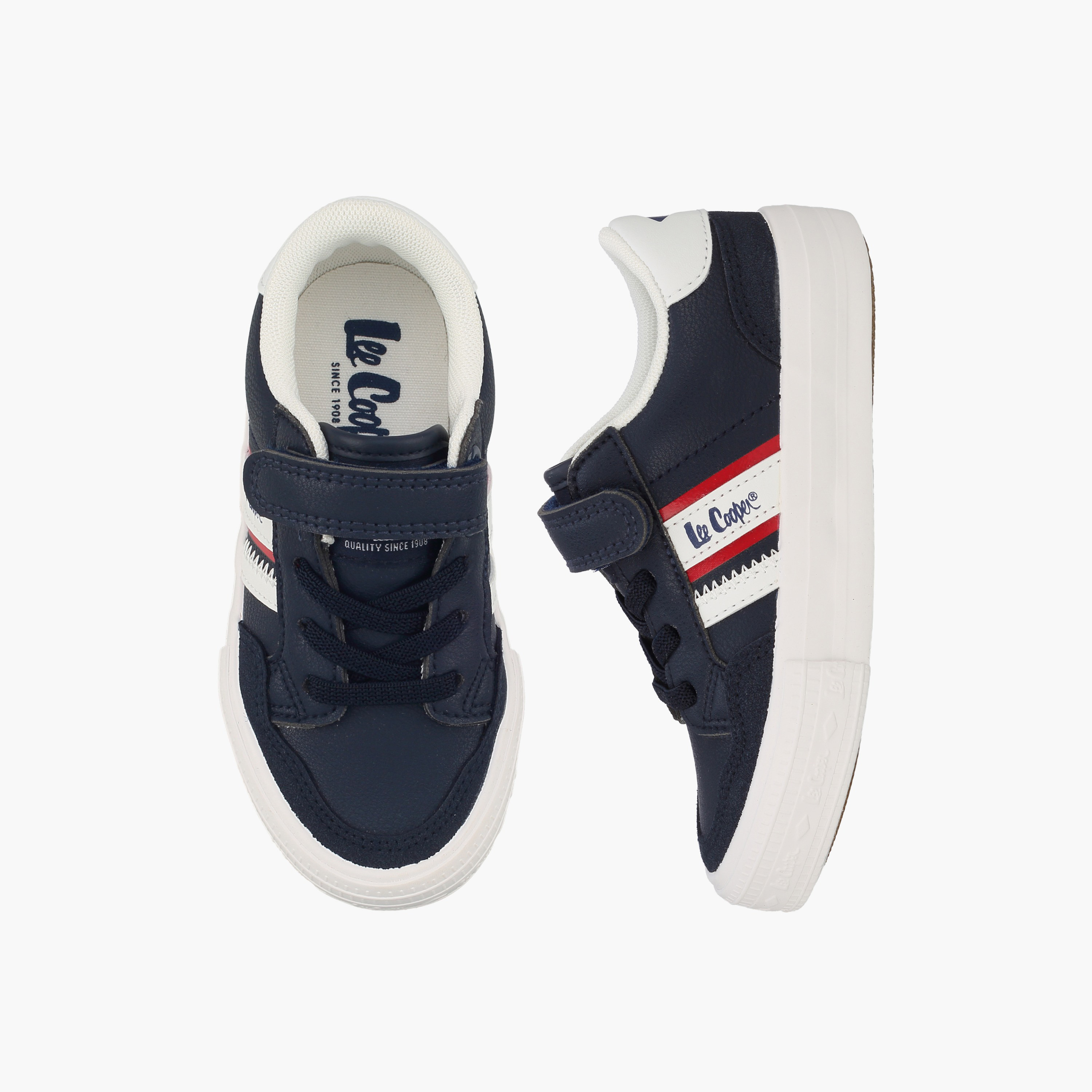 حذاء سنيكرز للأولاد بطبعة شعار بكاحل ورباط إغلاق من لي كوبر-boys-shoes-sneakers-image-1