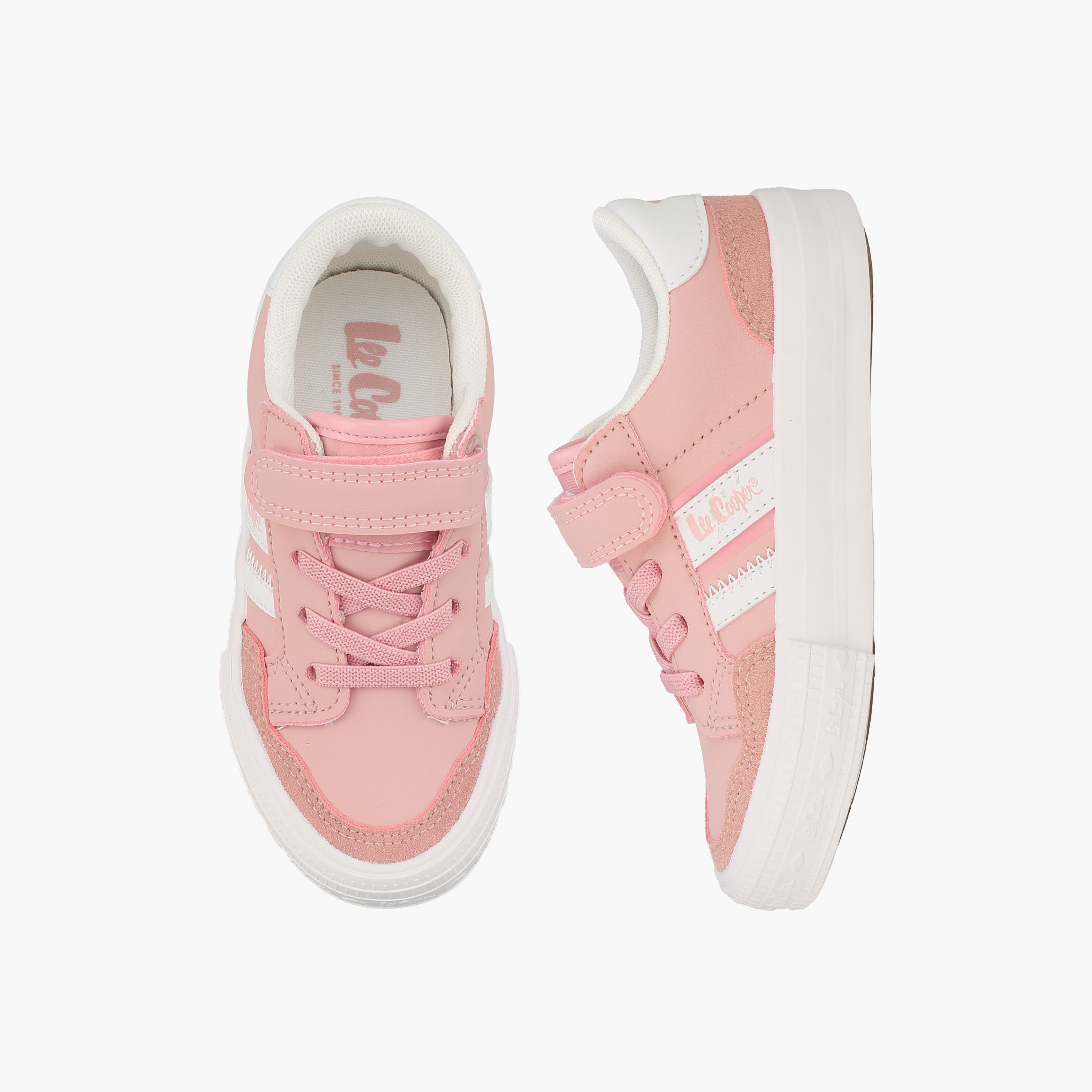 حذاء سنيكرز للبنات بطبعة شعار بكاحل وشريط إغلاق لاصق من لي كوبر-girls-shoes-sneakers-image-1