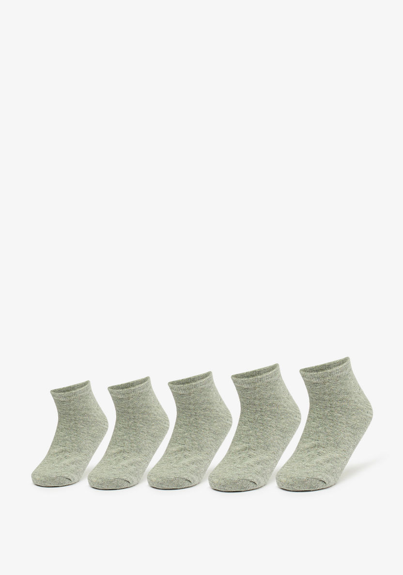 Textured Ankle Length Socks - Set of 5-Girl%27s Socks & Tights-image-0