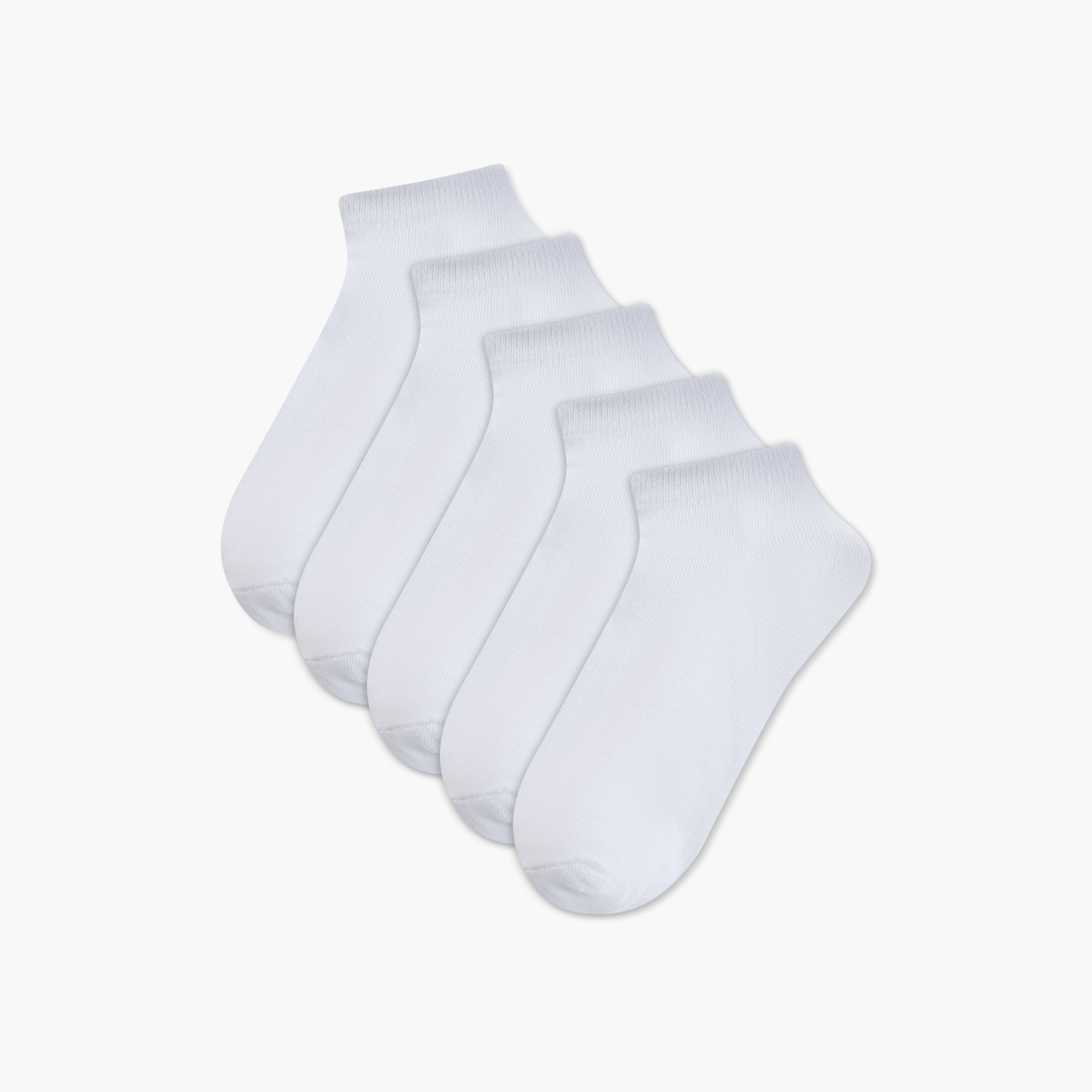 Textured Ankle Length Socks - Set of 5-girls-accessories-socks-image-1