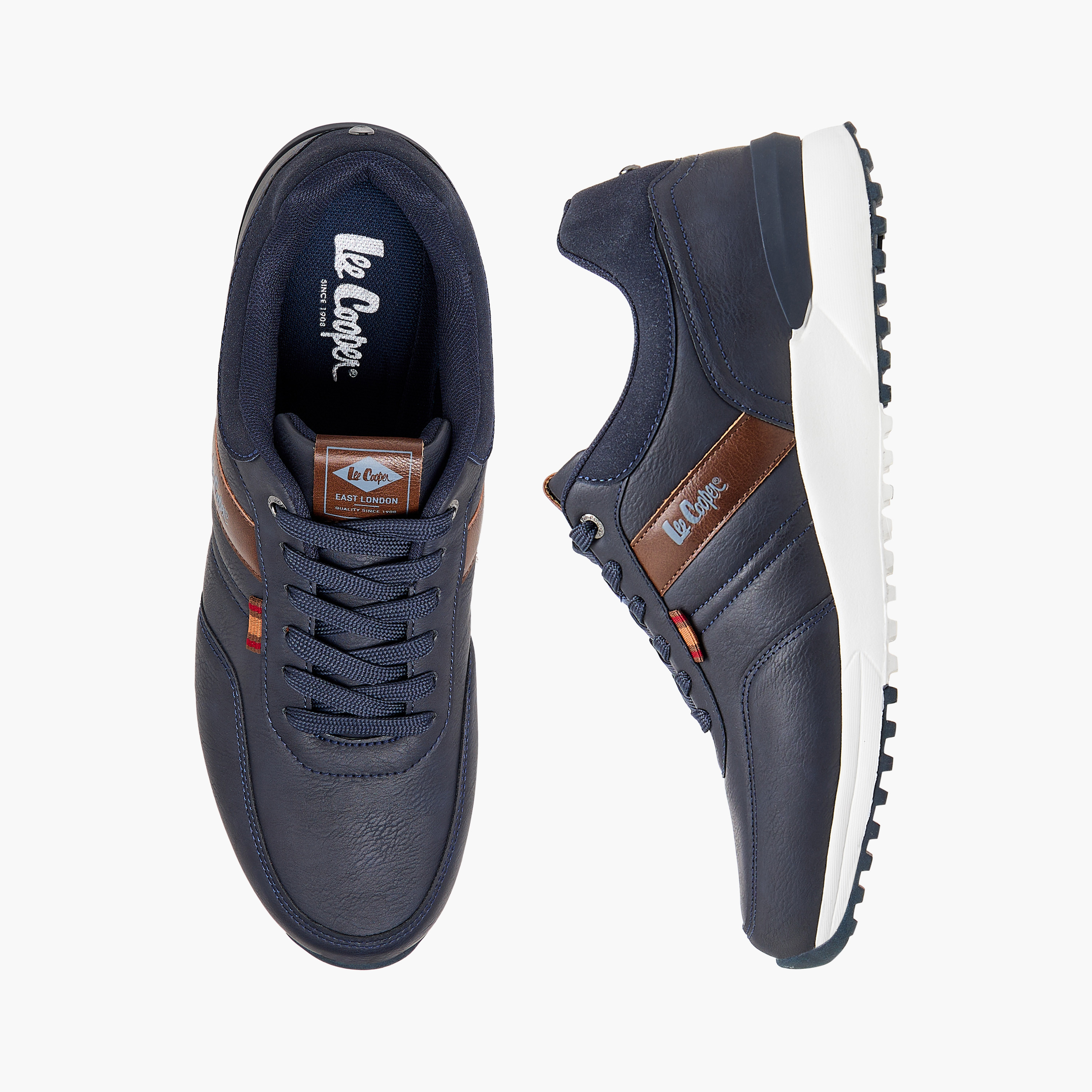 Lee Cooper Men's Panelled Lace-Up Sneakers-men-shoes-sneakers-image-1