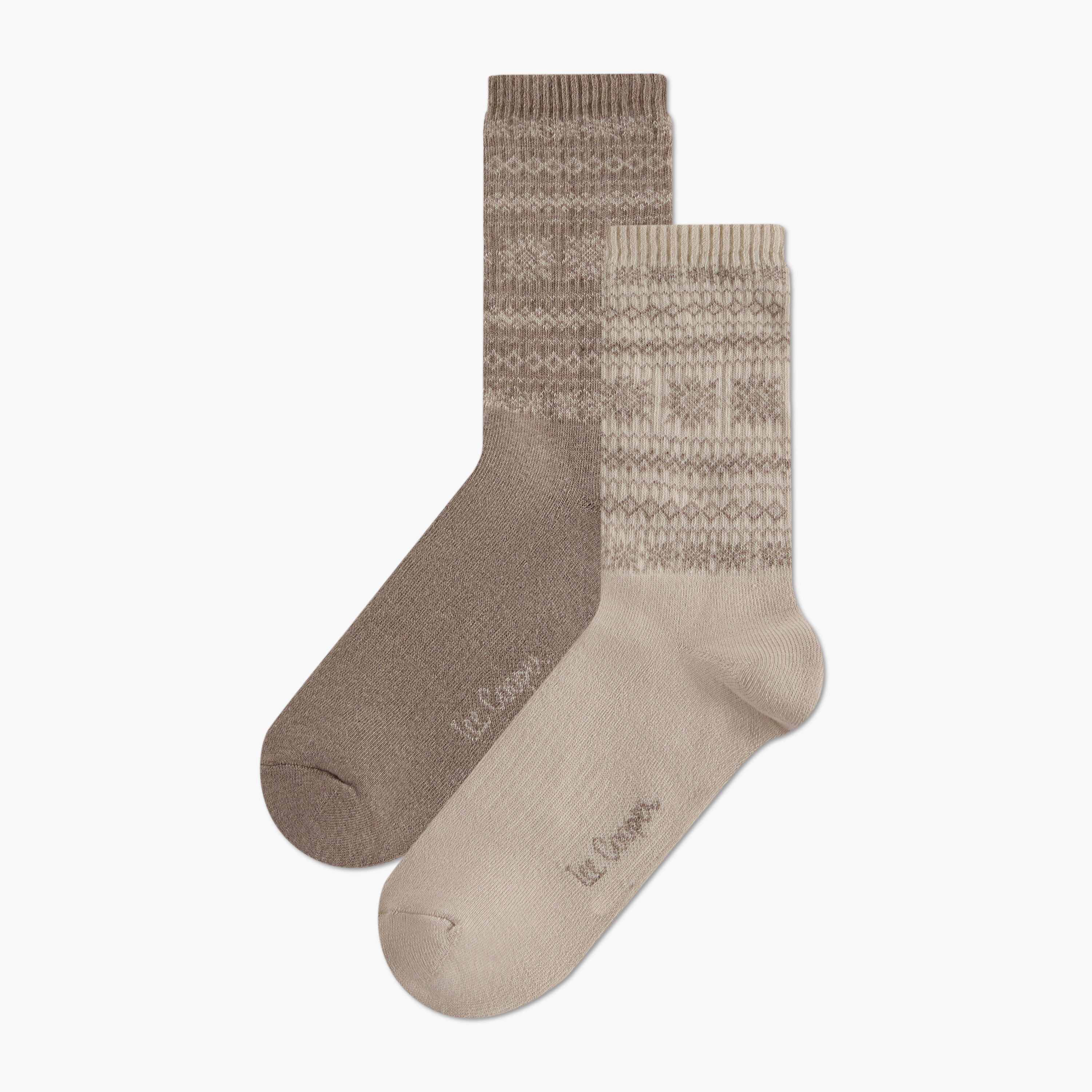 جوارب شتوية مبطنة بارزة الملمس من لي كوبر - طقم من زوجين -women-socksandstockings-image-1