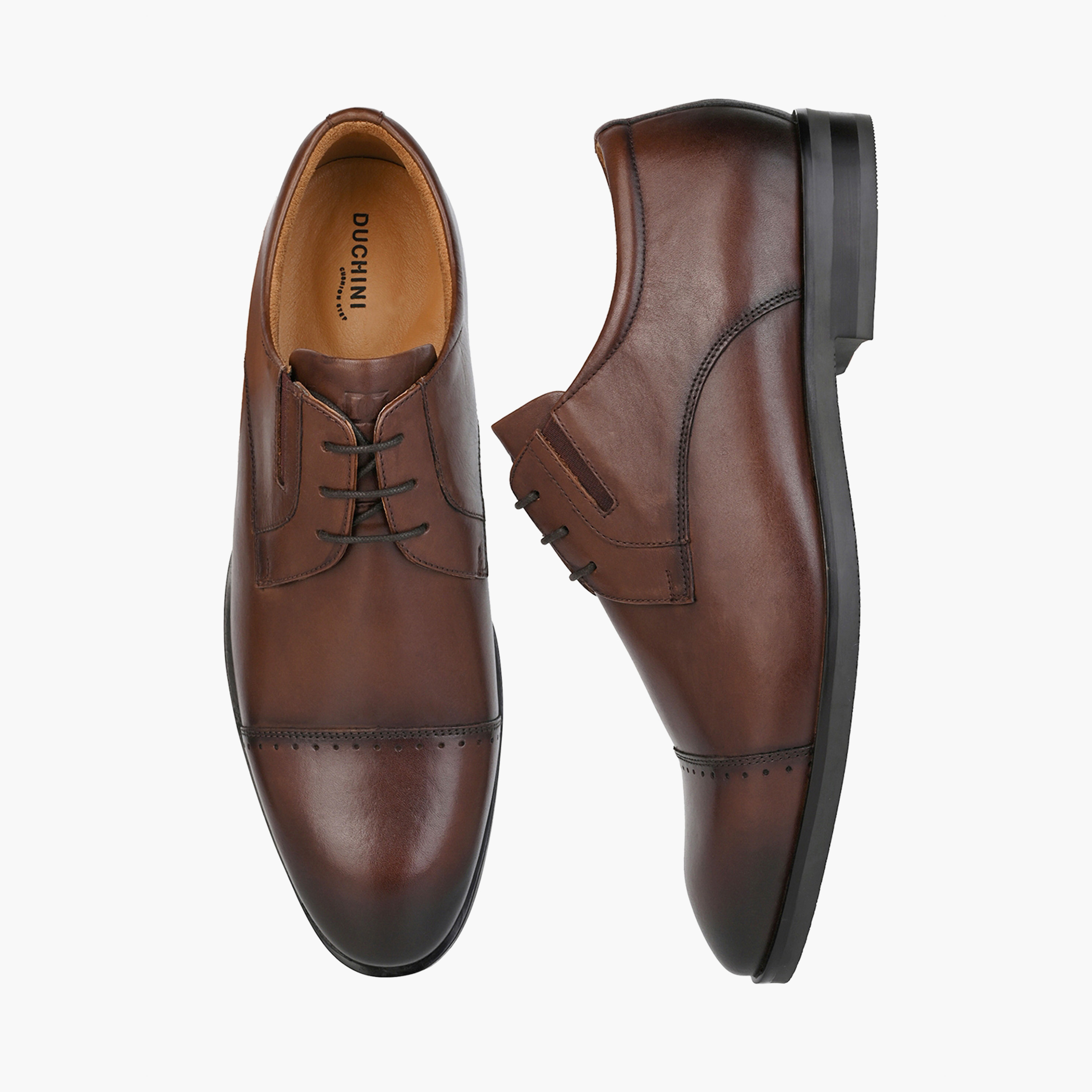 Duchini Men Genuine Leather Lace-Up Derby Shoes-men-shoes-formalshoes-image-1