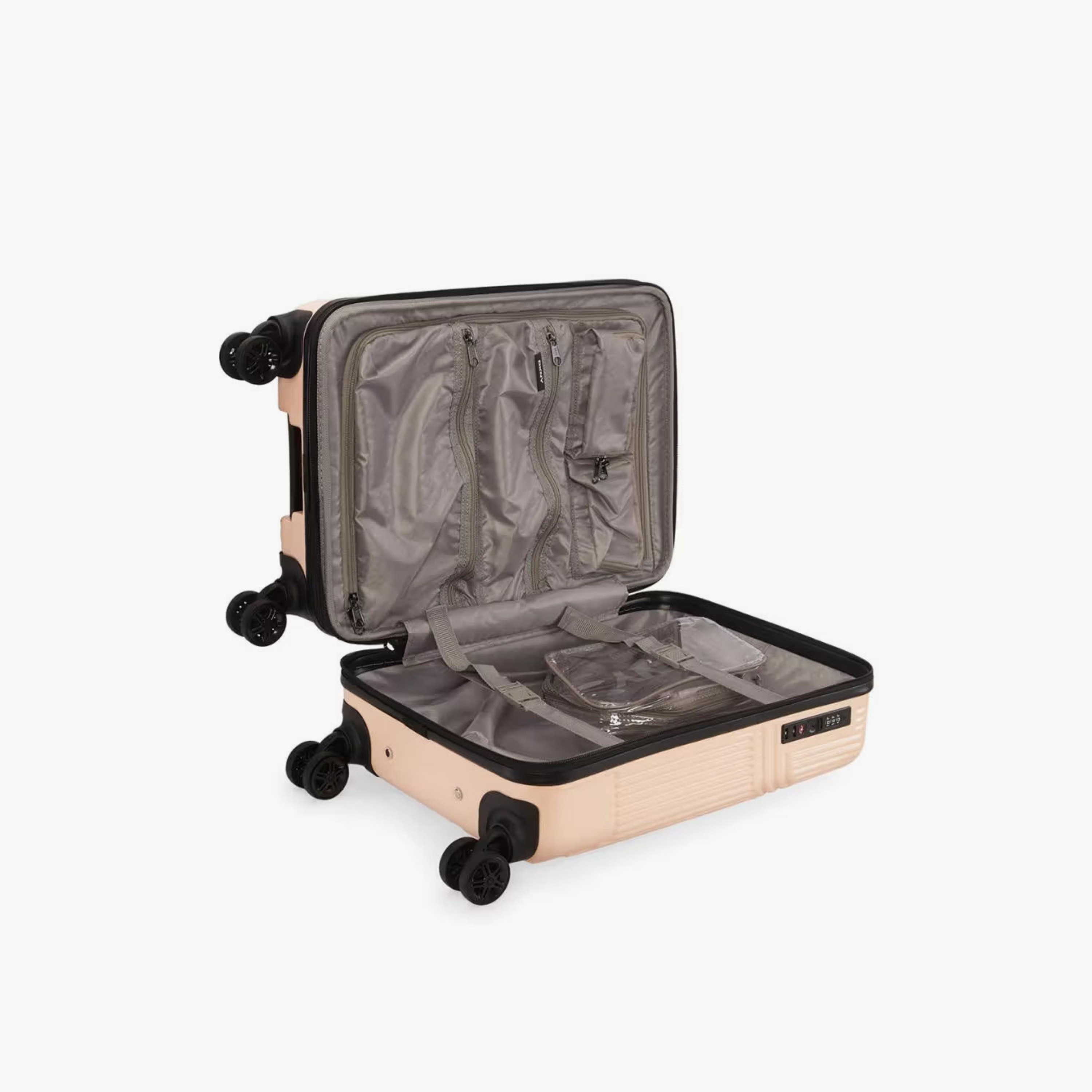شنطة سفر صلبة بارزة الملمس بعجلات ومقبض قابل للسحب من دكني - 20 بوصة-travel-luggagesandbags-luggage-image-4