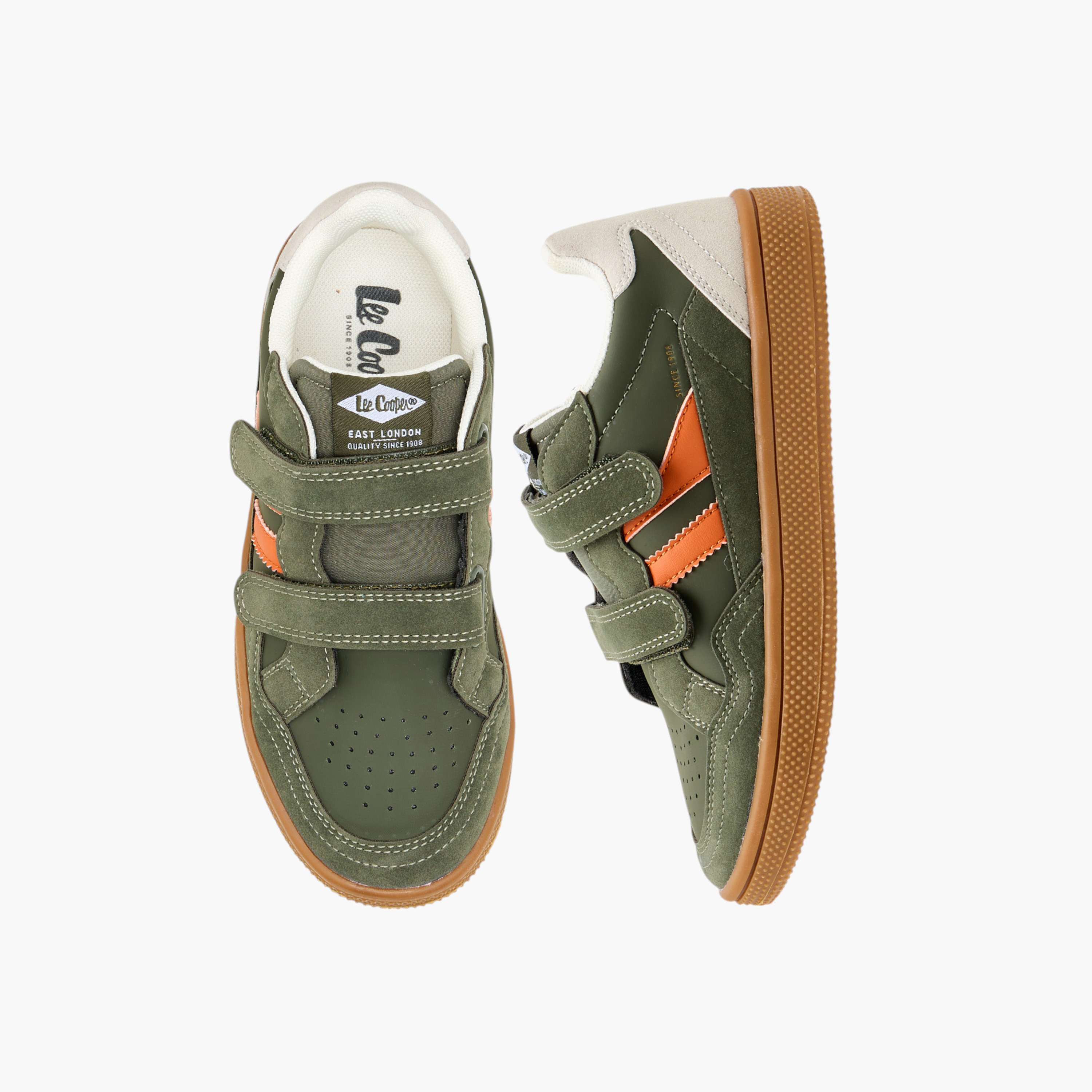 Lee Cooper Boys' Colourblock Sneakers with Hook and Loop Closure-boys-shoes-sneakers-image-1