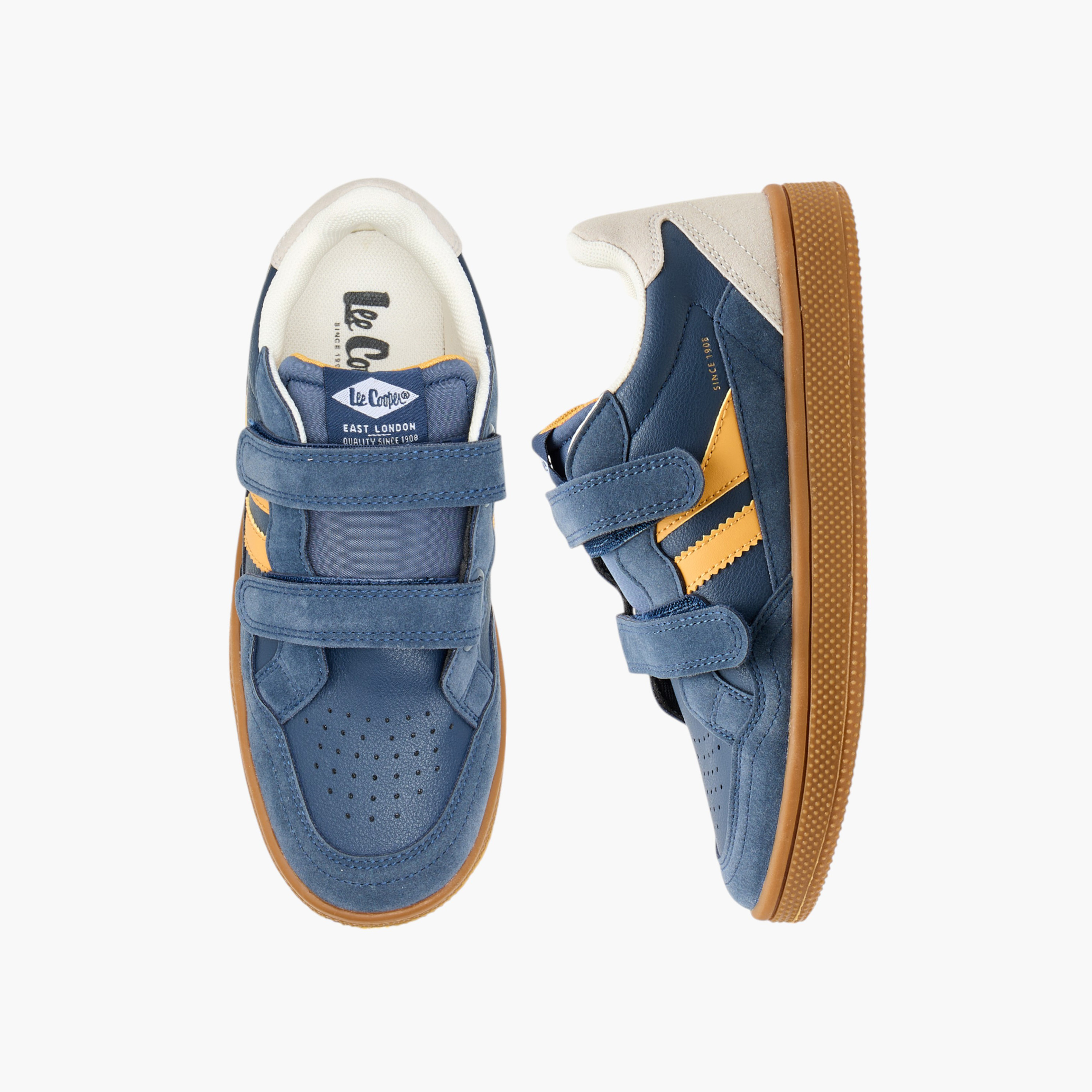 Lee Cooper Boys' Colourblock Sneakers with Hook and Loop Closure-boys-shoes-sneakers-image-1
