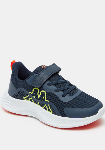 Kappa Boys' Textured Running Shoes with Hook and Loop Closure