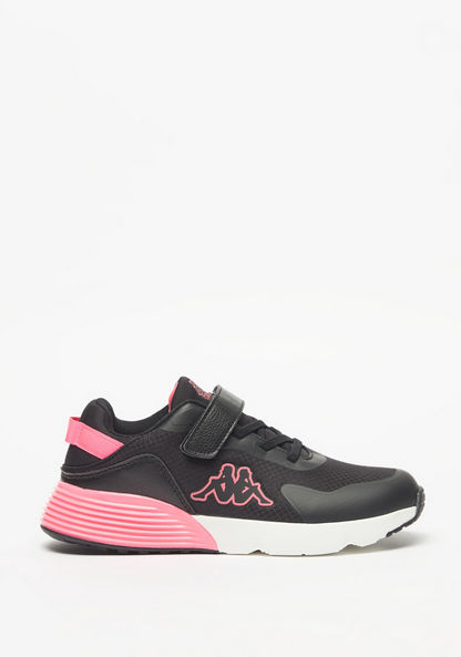 Kappa Girls' Textured Sneakers with Hook and Loop Closure-Girl%27s Sports Shoes-image-0