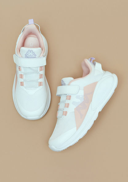 Kappa Girls' Logo Print Walking Shoes with Hook and Loop Closure-Girl%27s Sports Shoes-image-1