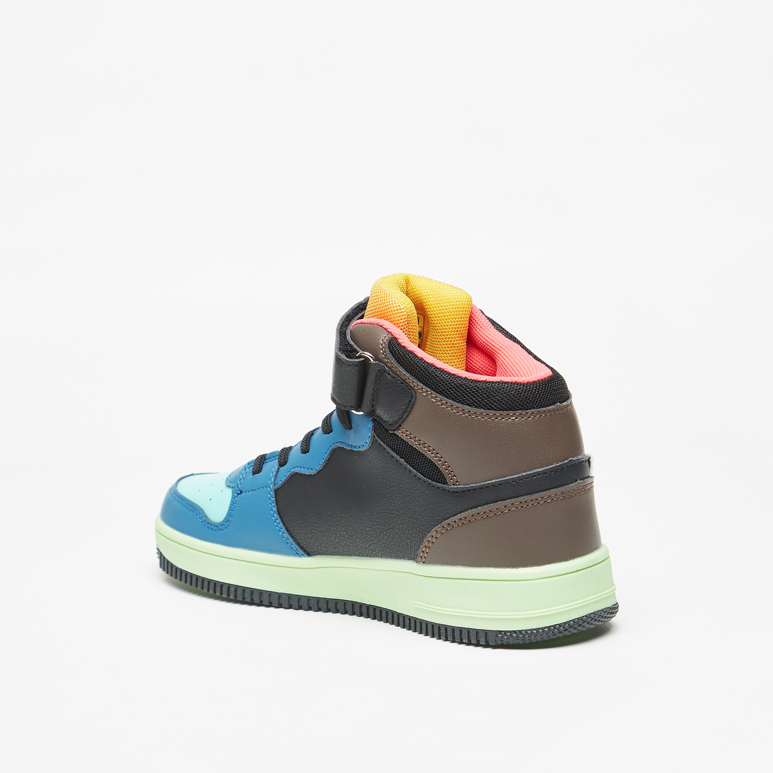 Kappa Boys' Colourblock Hight Cut Sneakers with Hook and Loop Closure-boys-shoes-sneakers-image-2