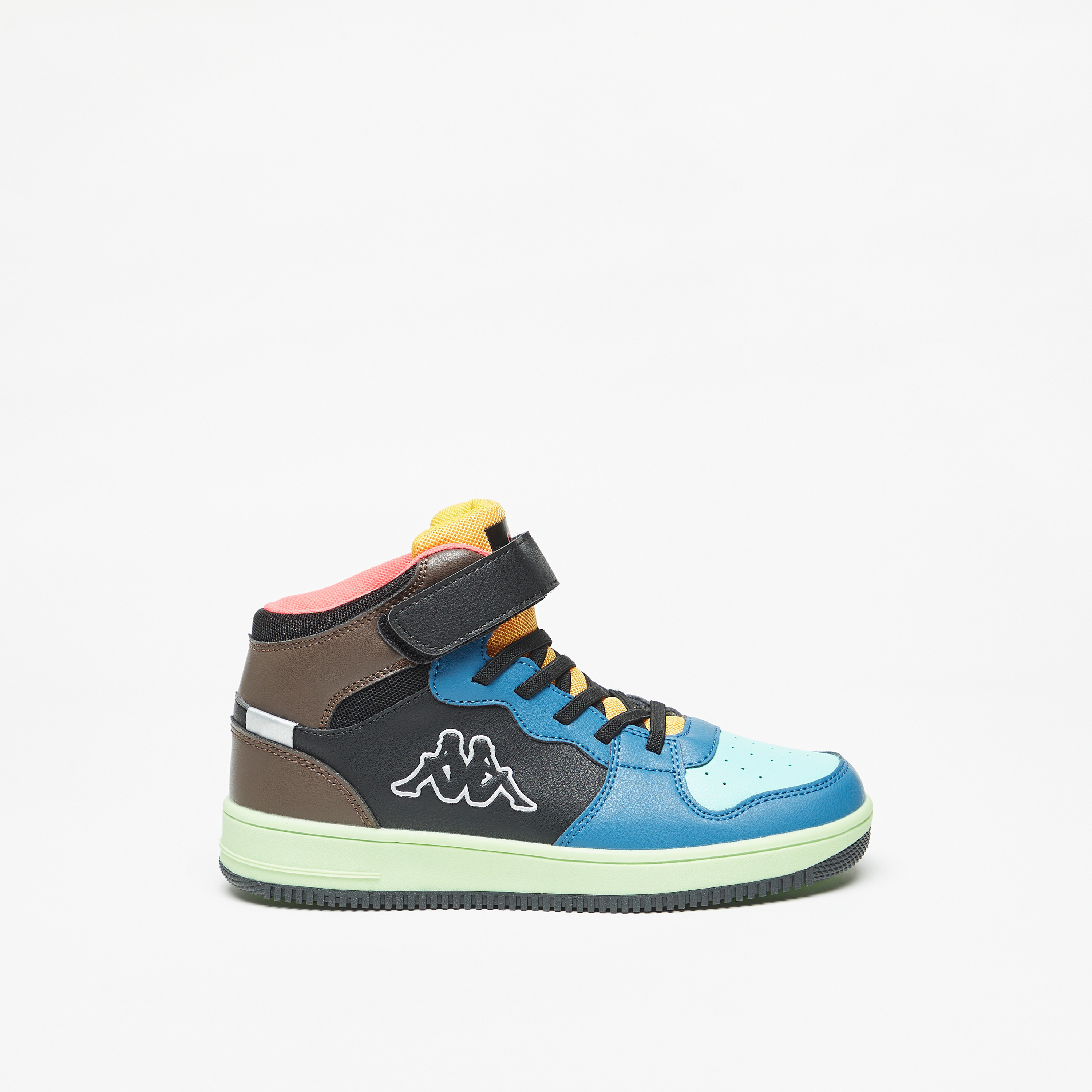 Kappa Boys' Colourblock Hight Cut Sneakers with Hook and Loop Closure-boys-shoes-sneakers-image-3