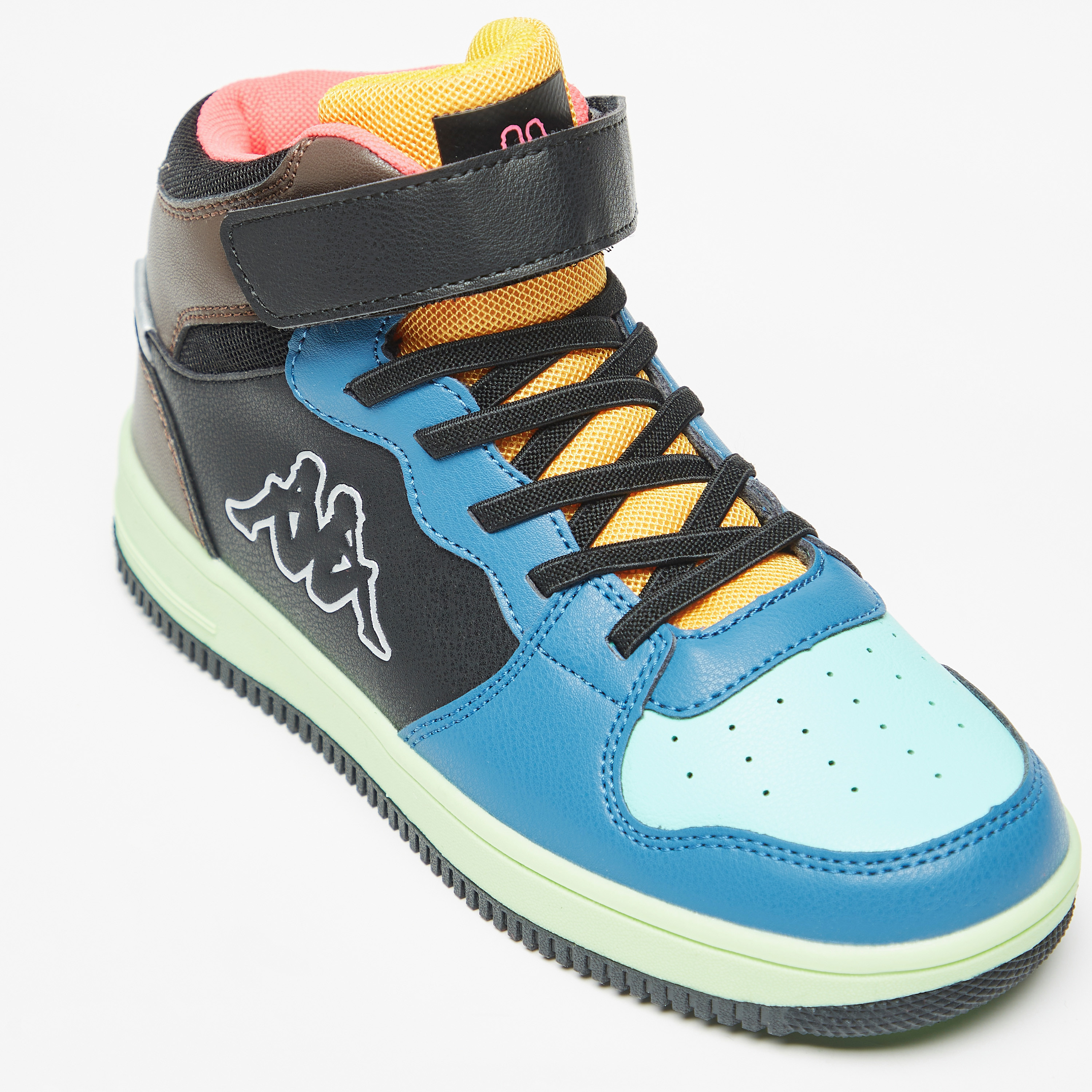 Kappa Boys' Colourblock Hight Cut Sneakers with Hook and Loop Closure-boys-shoes-sneakers-image-4