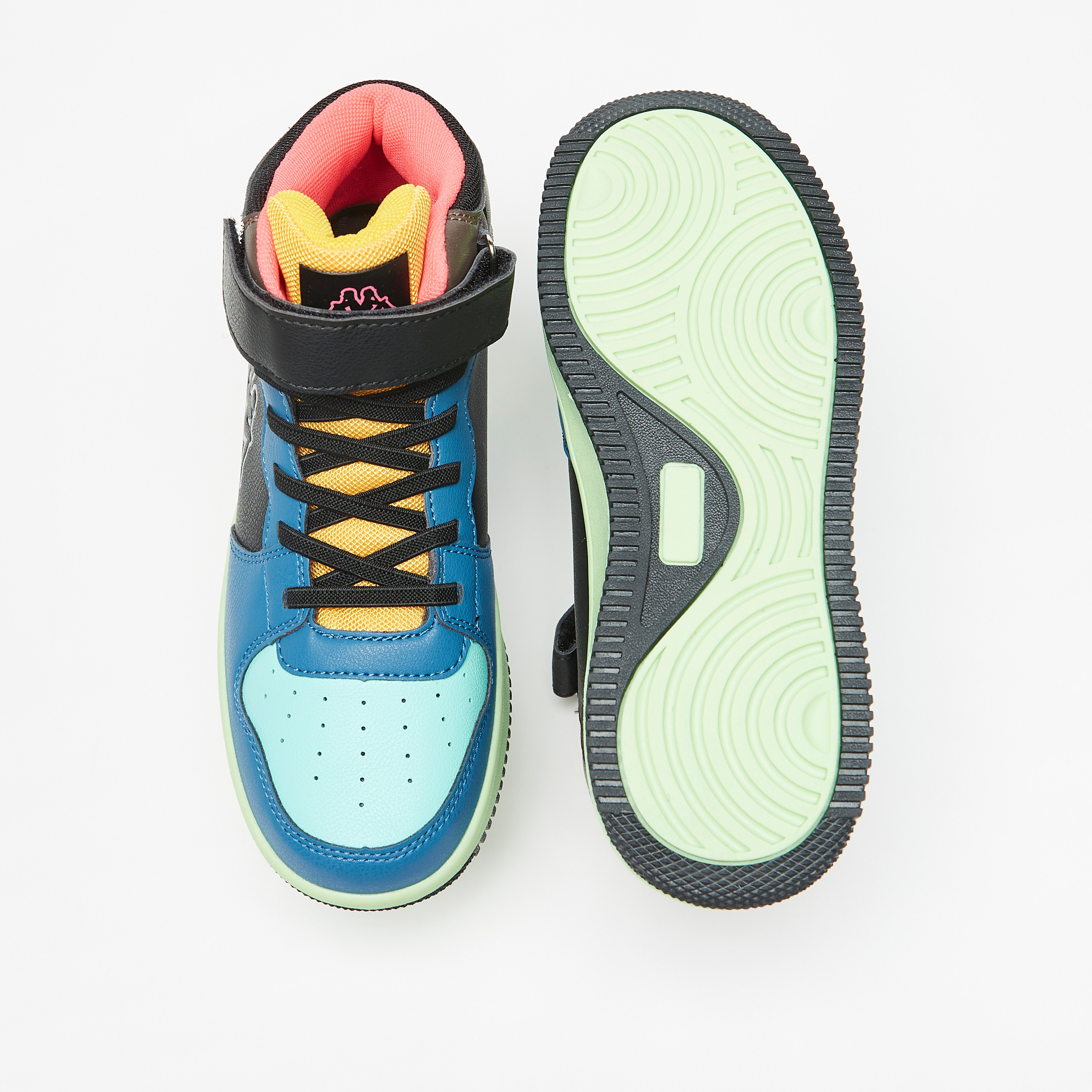 Kappa Boys' Colourblock Hight Cut Sneakers with Hook and Loop Closure-boys-shoes-sneakers-image-5