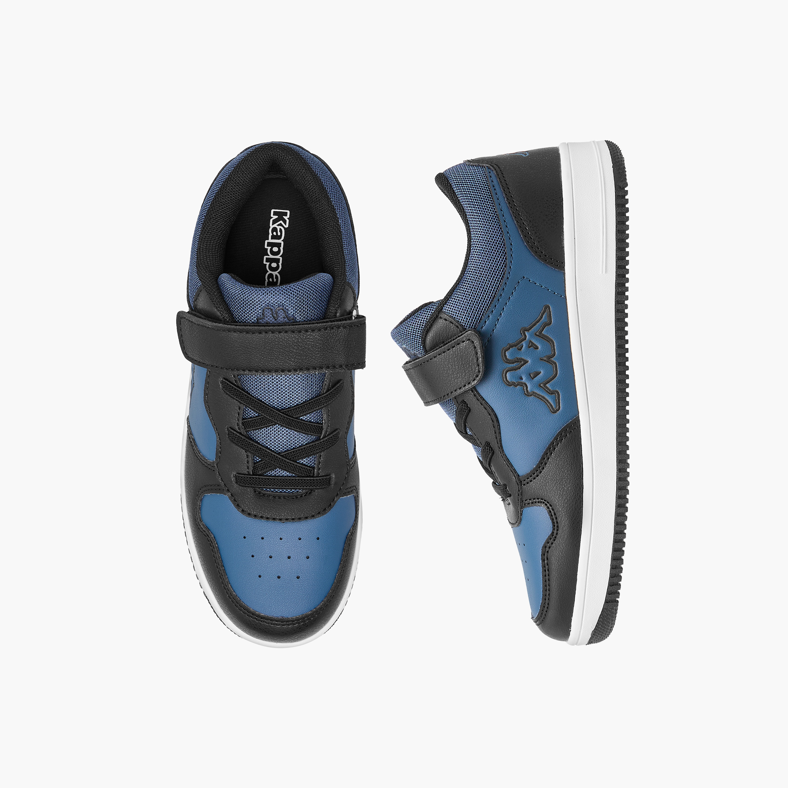 Kappa Kids' Colourblock Low Ankle Sneakers with Hook and Loop Closure-boys-shoes-sneakers-image-1