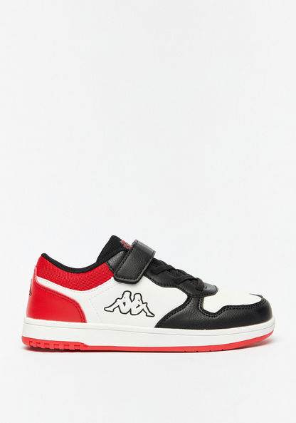 Kappa Boys' Colourblock Low-Ankle Sneakers with Hook and Loop Closure