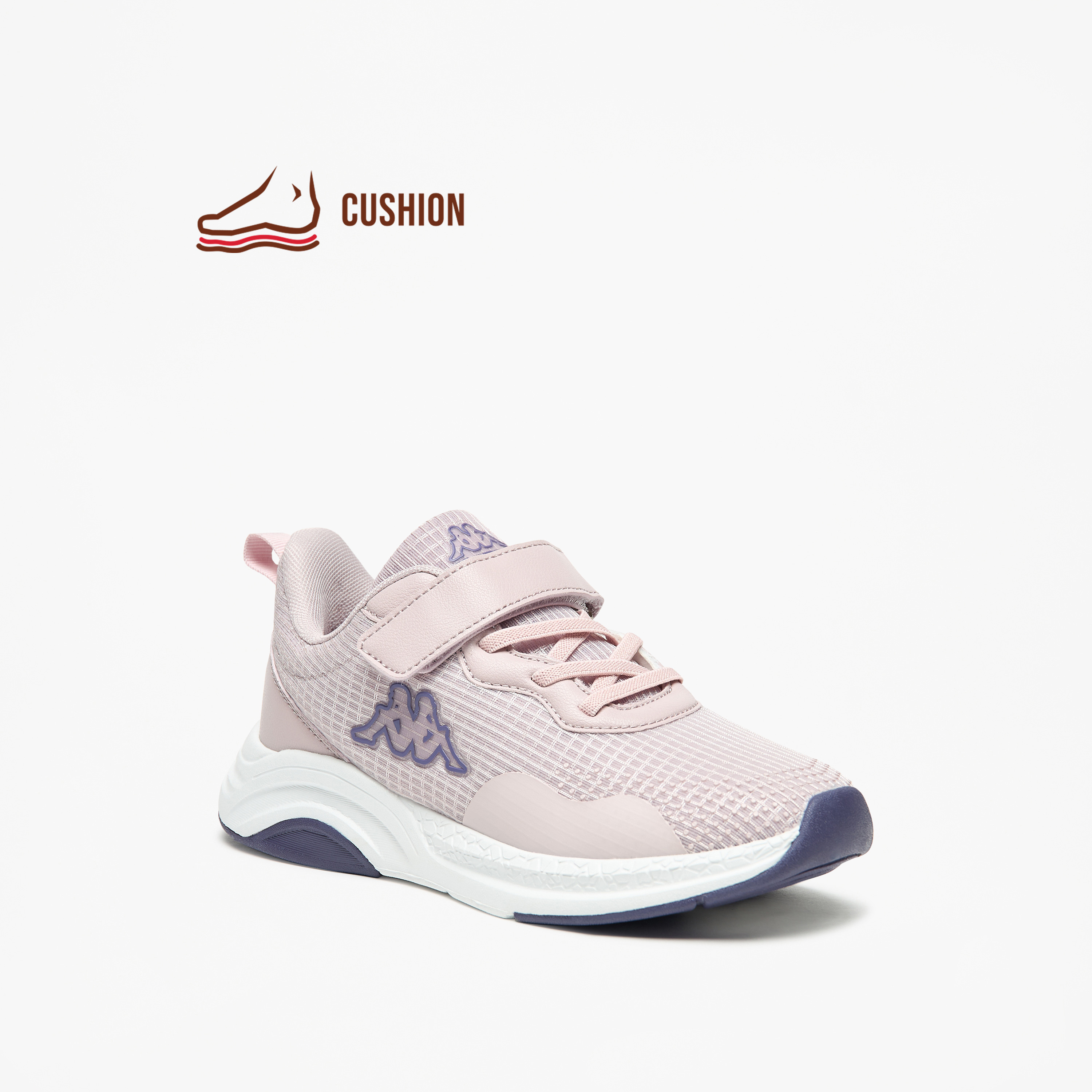 Kappa Girls' Mesh Textured Walking Shoes with Hook and Loop Closure-girls-shoes-sneakers-image-1
