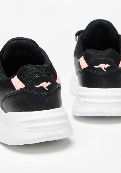 KangaROOS Girls' Textured Sneakers with Hook and Loop Closure-Girl%27s Sports Shoes-image-3